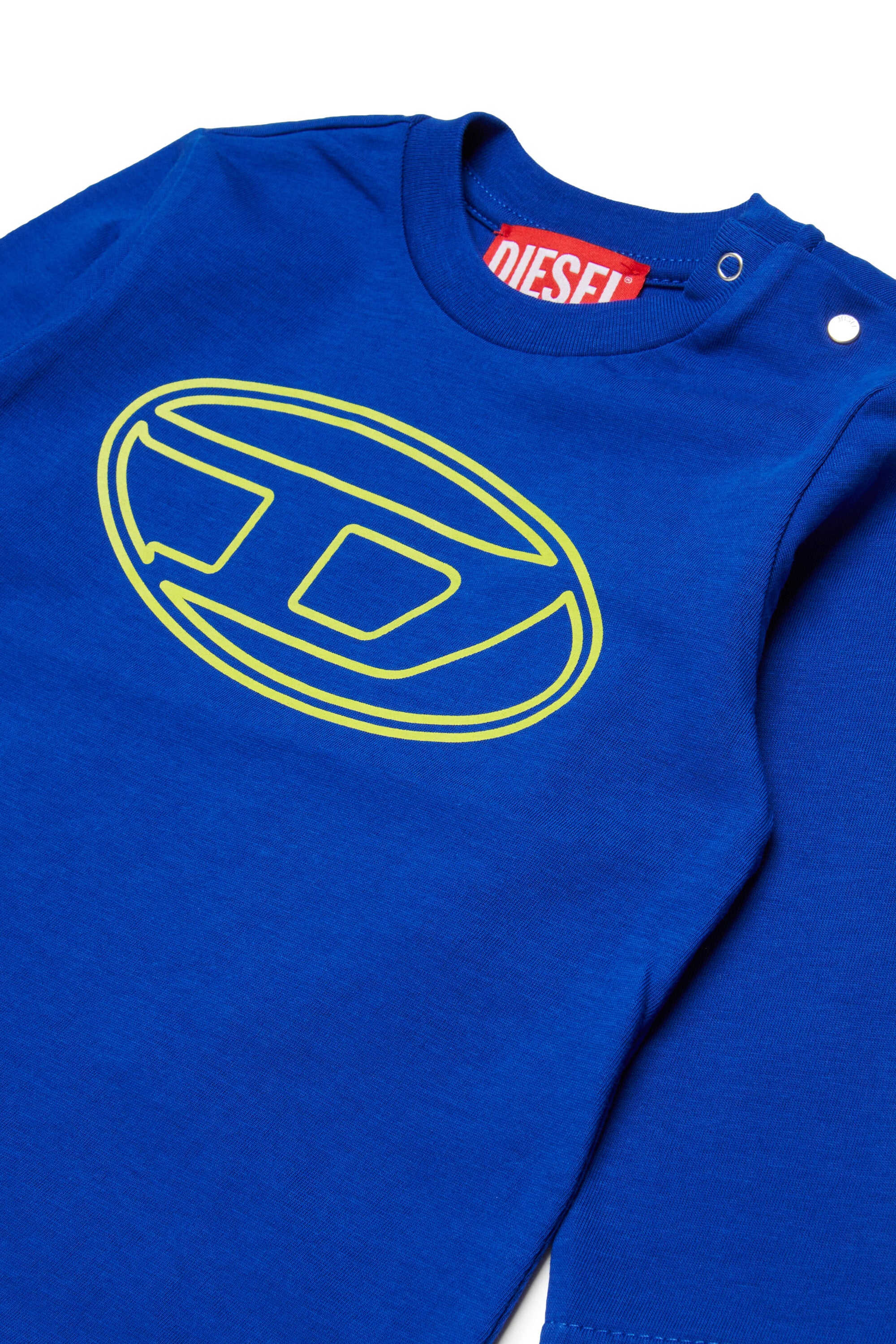 オーバルDのブランドロゴ入り長袖ジャージー素材Tシャツ