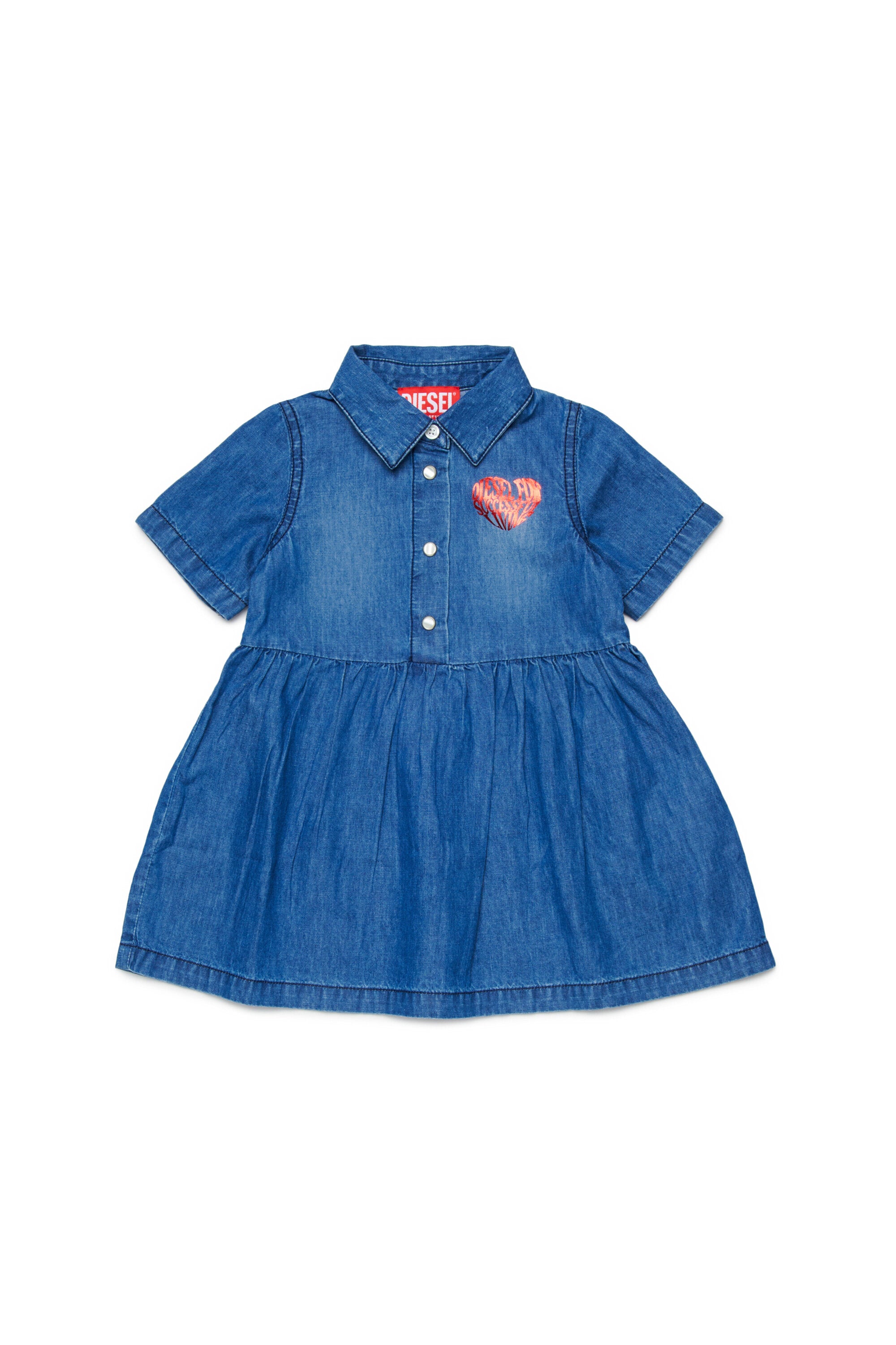 Denim dress with logo