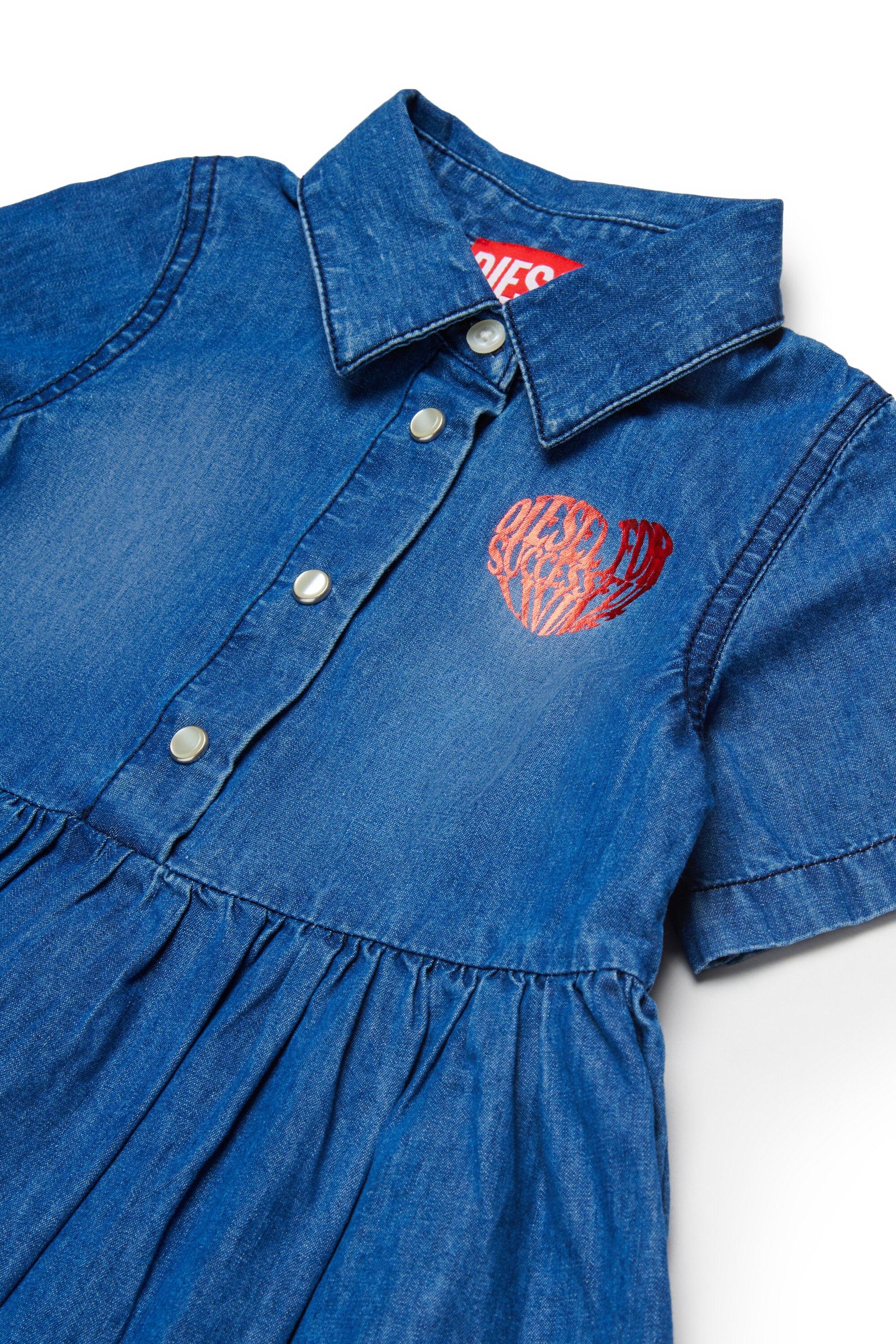Denim dress with logo