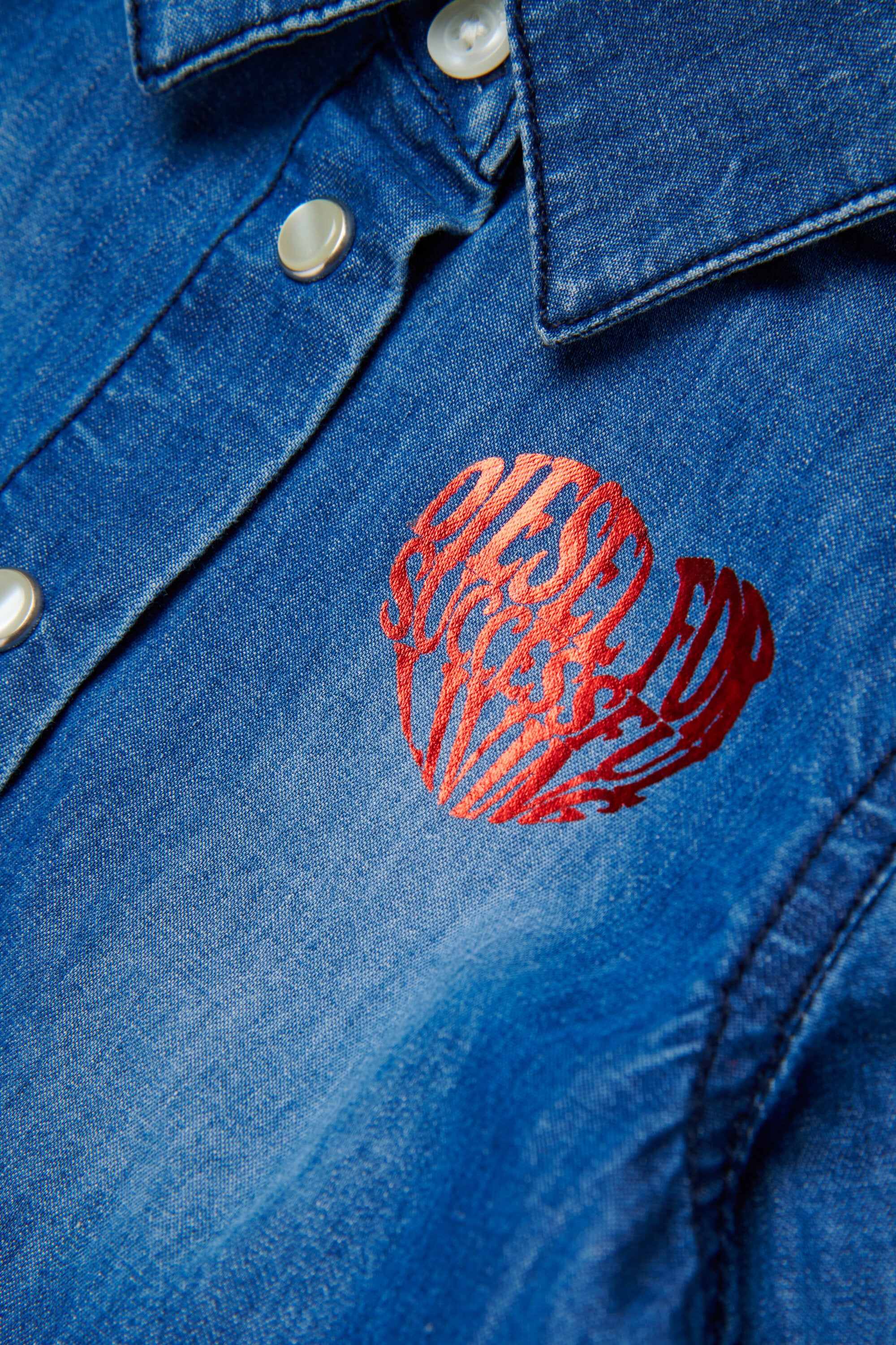 ロゴ入りデニムドレス