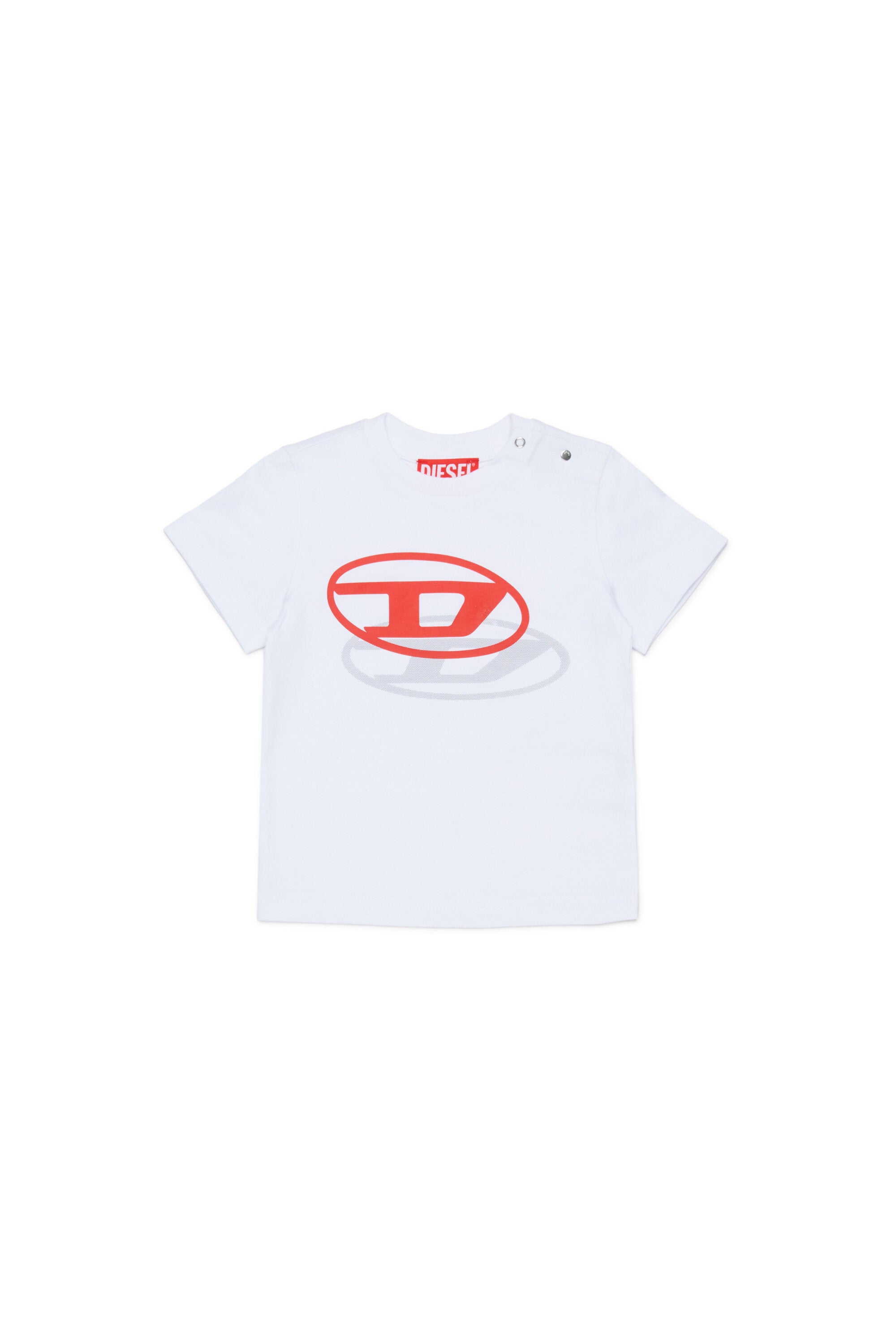 ダイナミックなオーバルDロゴ入りTシャツ