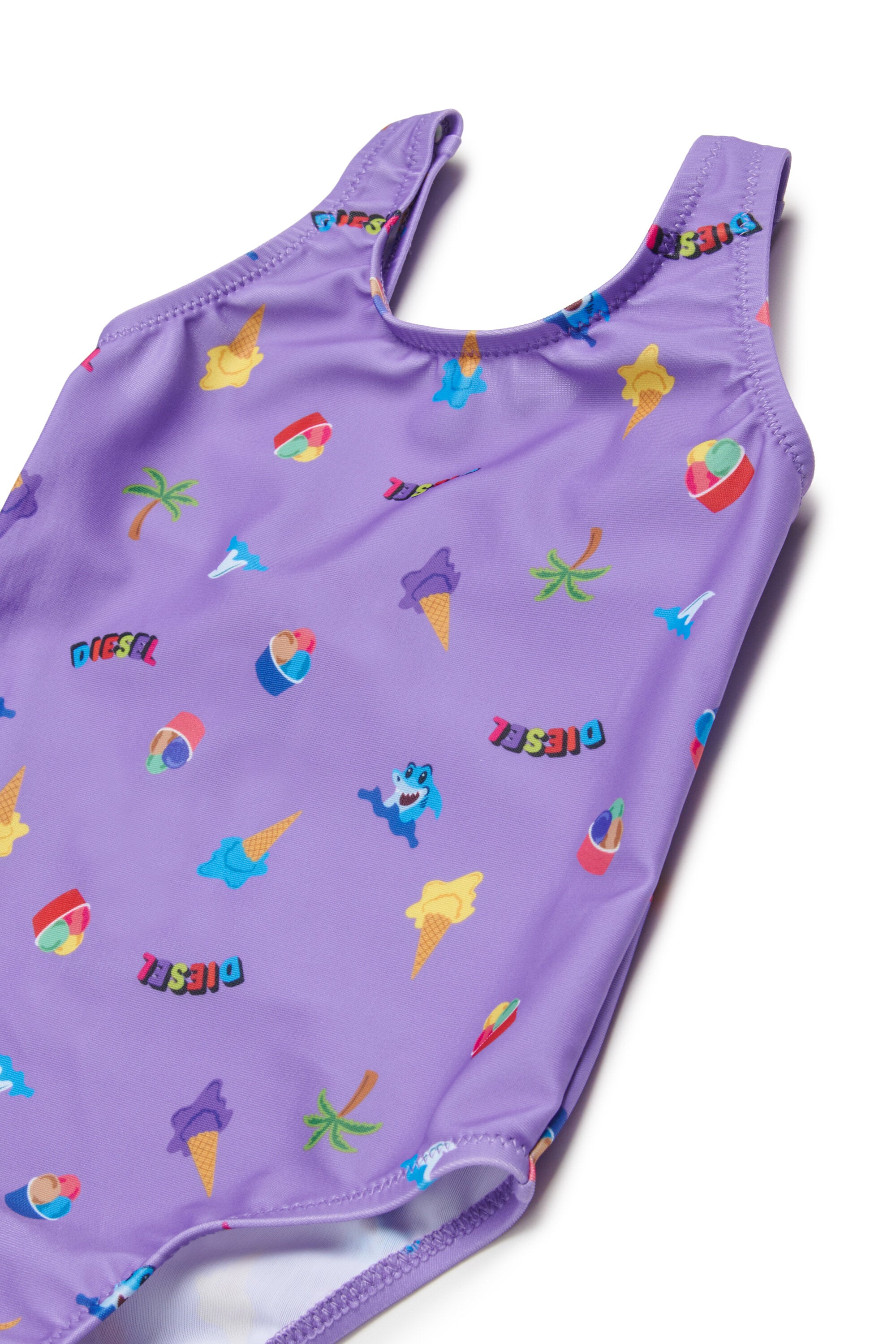 One-piece swimsuit with all-over prints