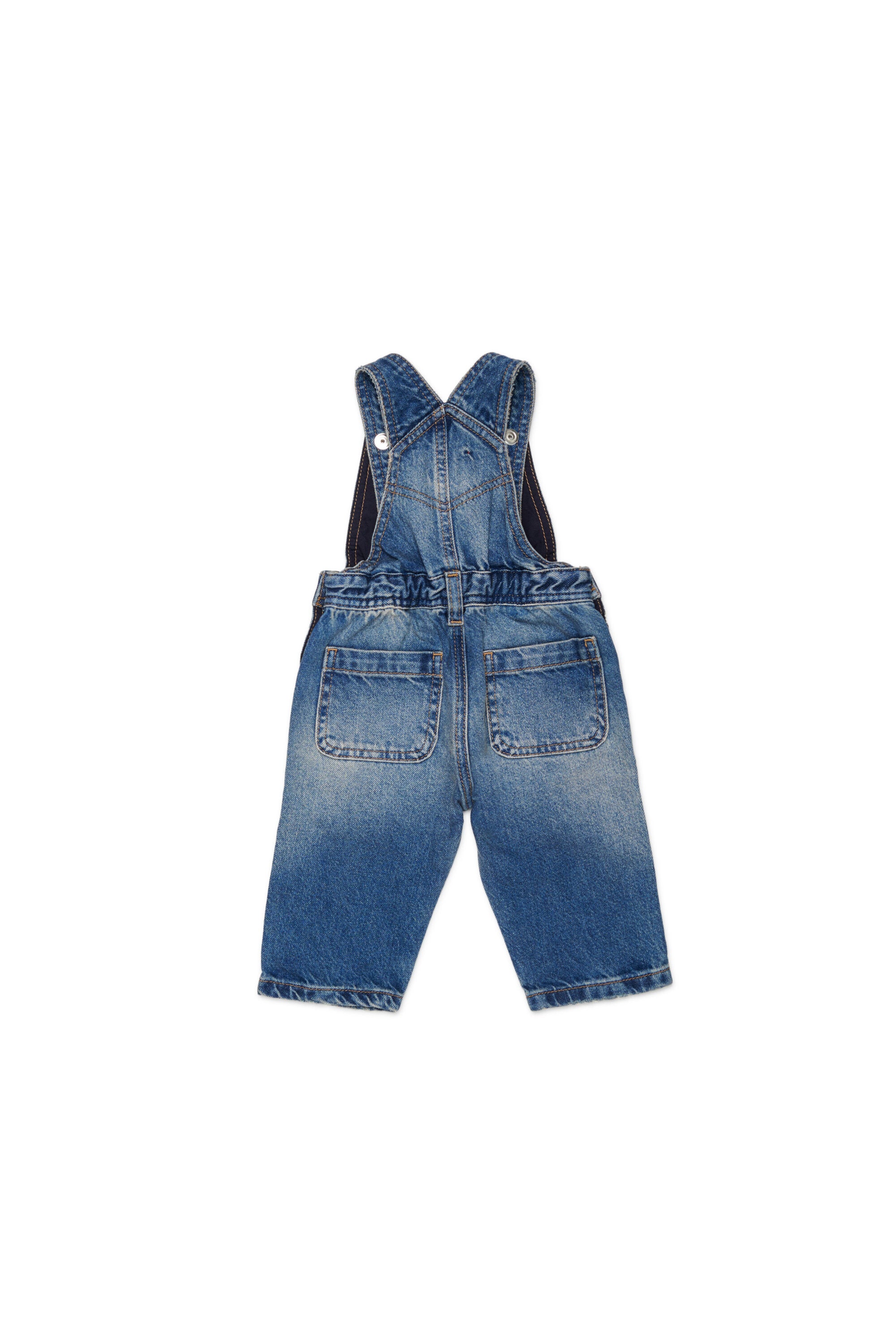 Denim overalls with logo