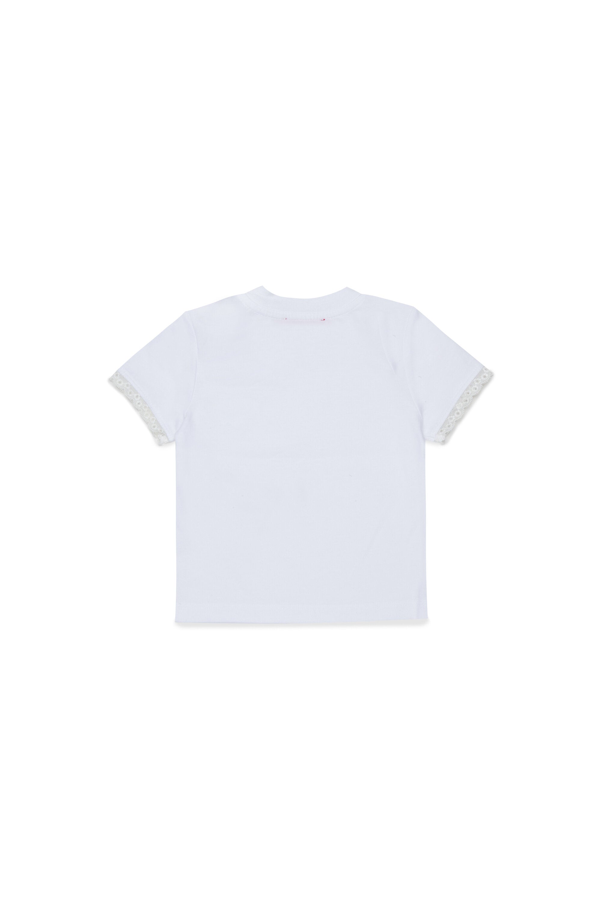 T-shirt with logo and lace sleeves