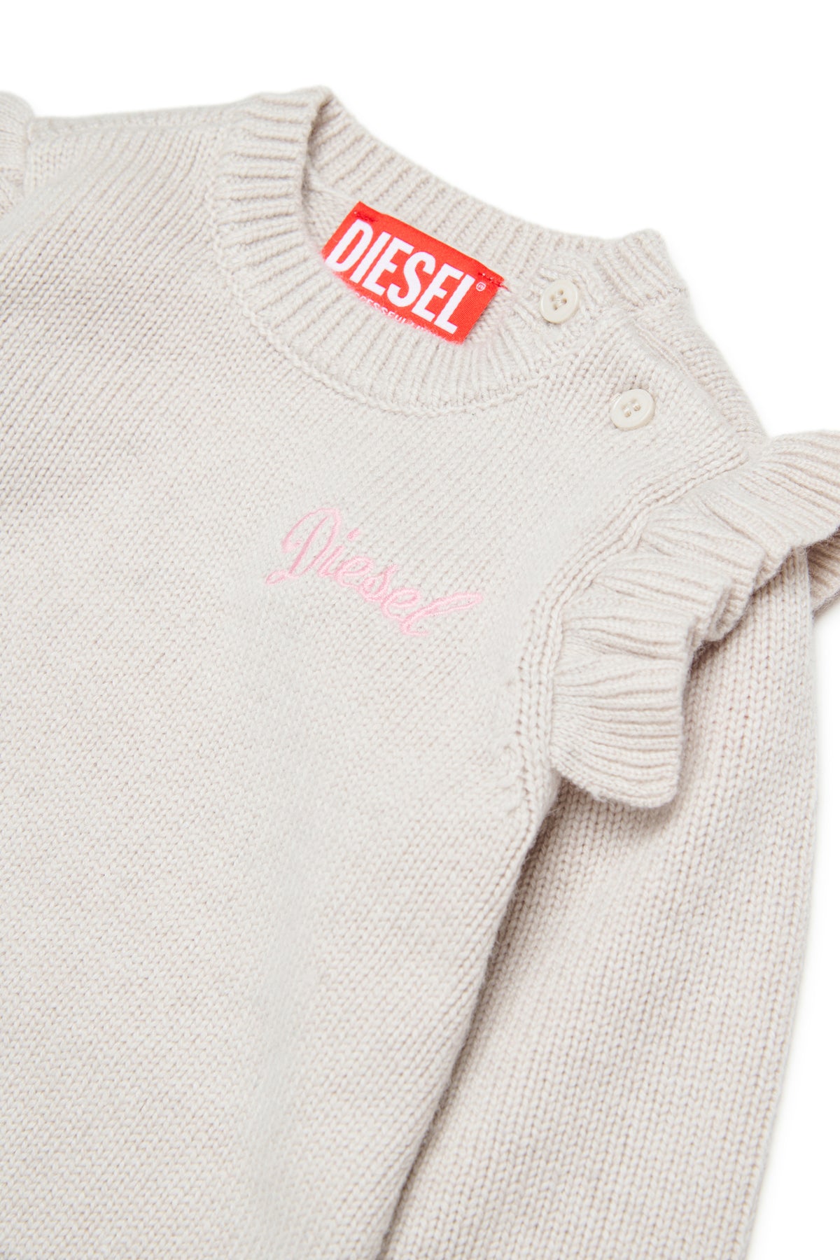 Knit dress with embroidered logo