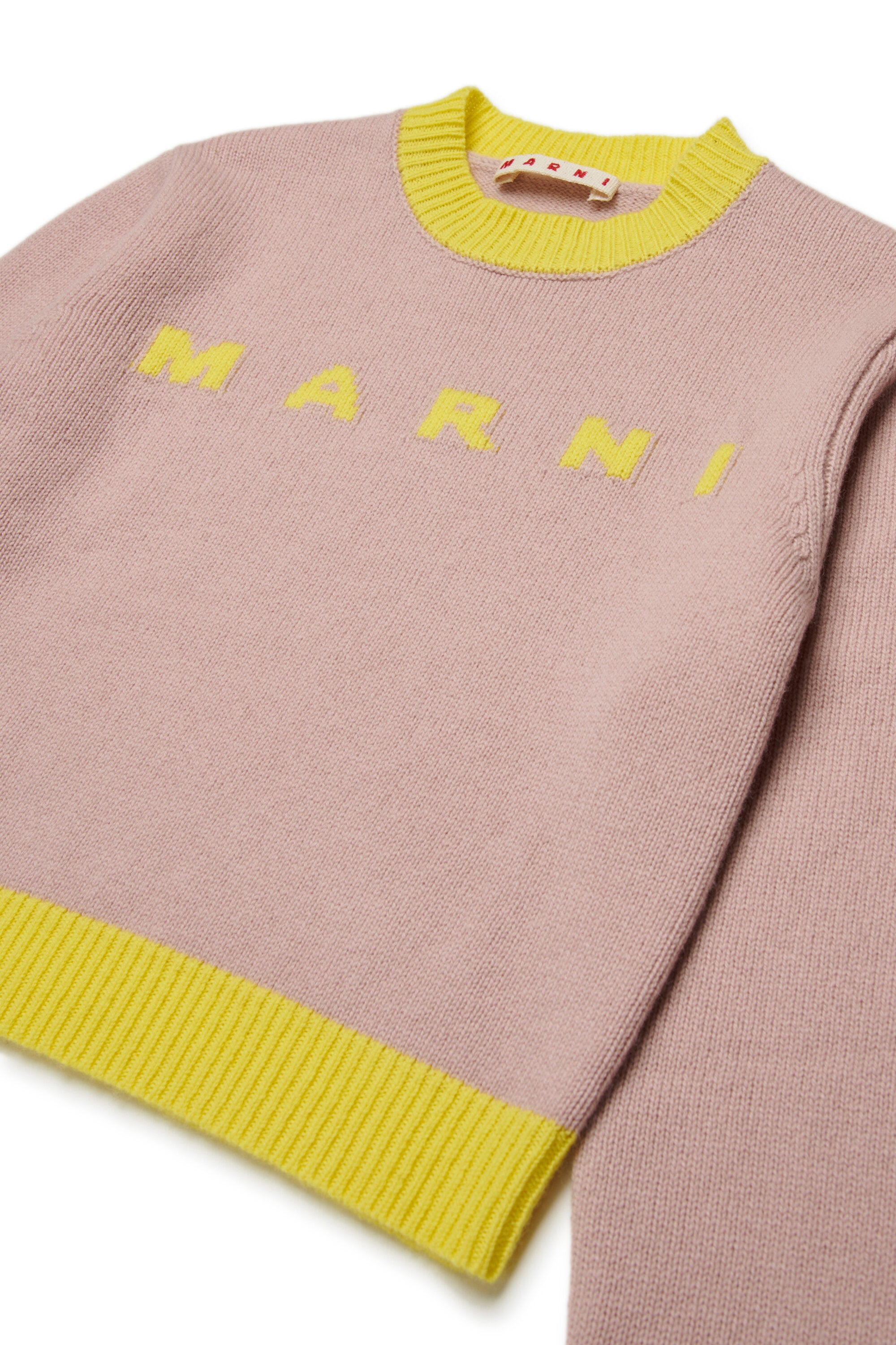 カラーブロック ウール・カシミア混クルーネックセーター