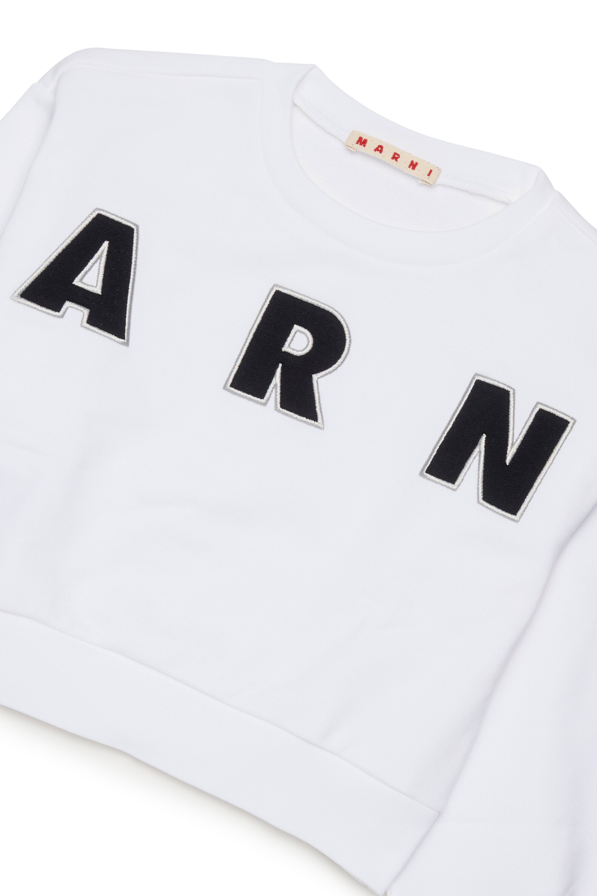 Marniのパッチロゴが刺繍された、クロップド丈のクルーネックスウェットシャツ