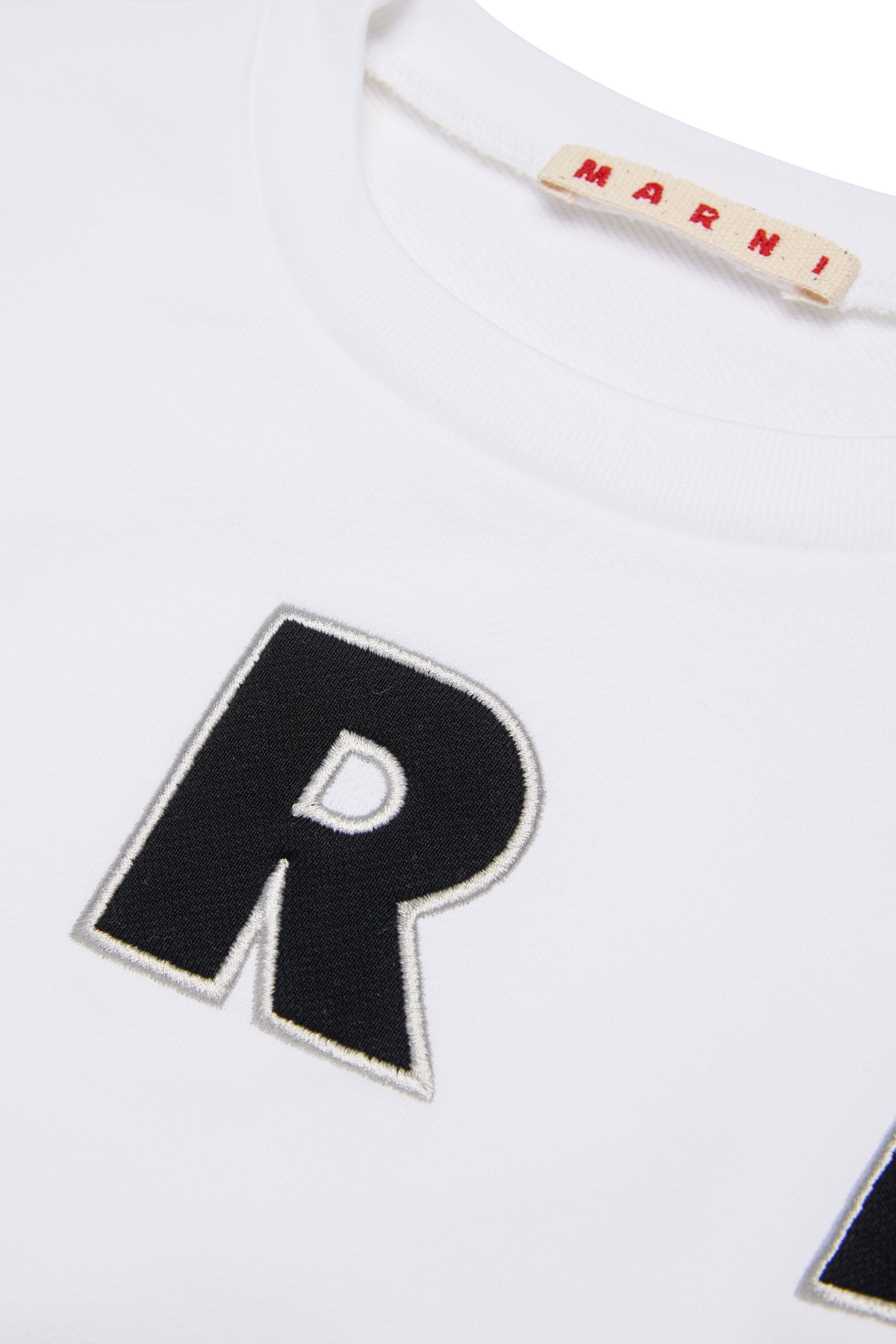 Marniのパッチロゴが刺繍された、クロップド丈のクルーネックスウェットシャツ