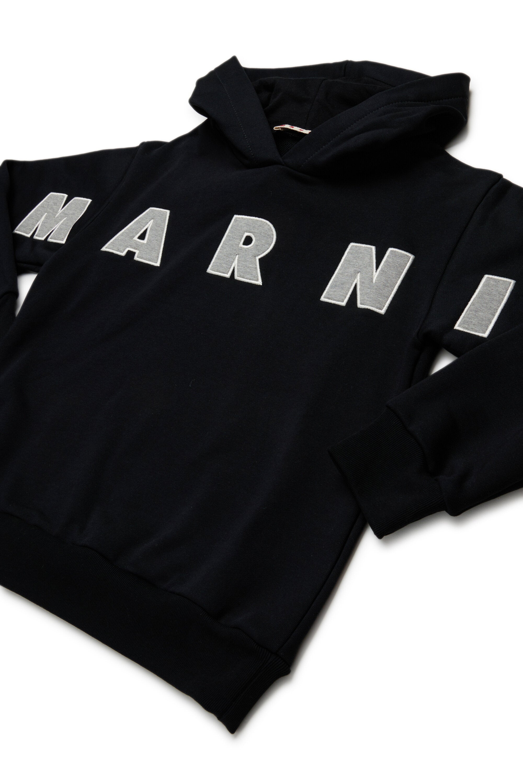 Hooded sweatshirt with embroidered Marni patch logo