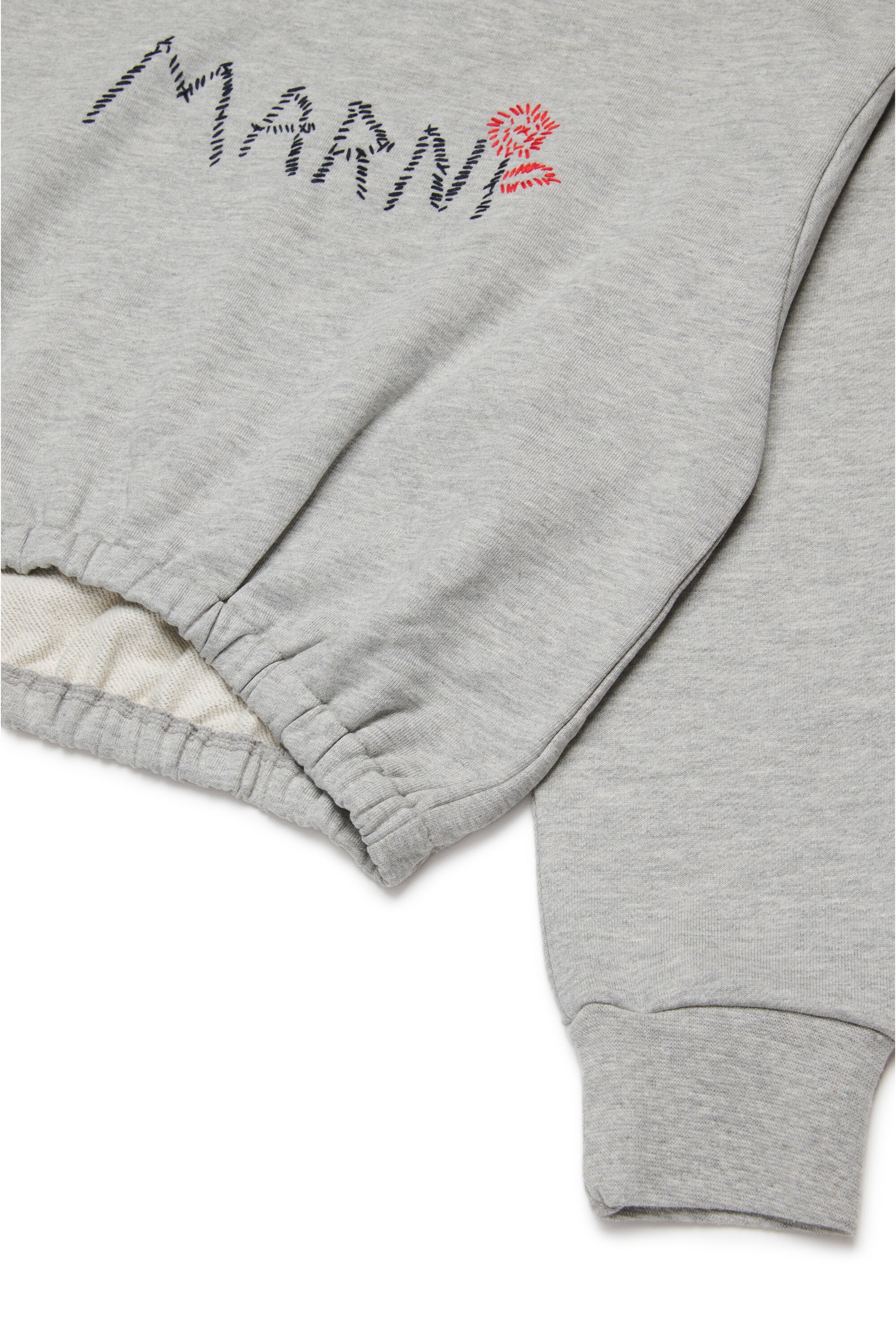 Marni Flower ブランドクルーネッククロップドスウェットシャツ