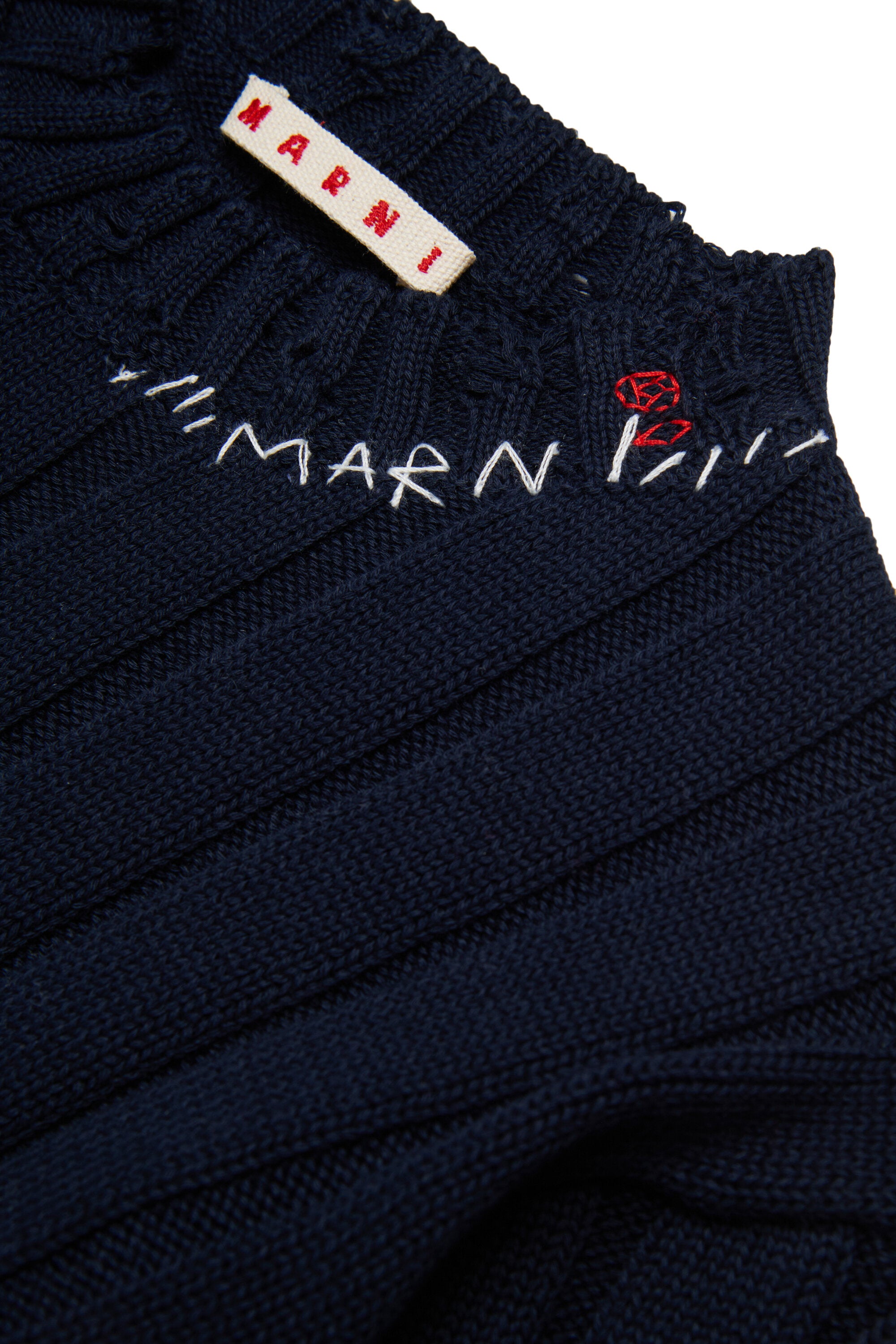 リブ編みのリブ付きトップス