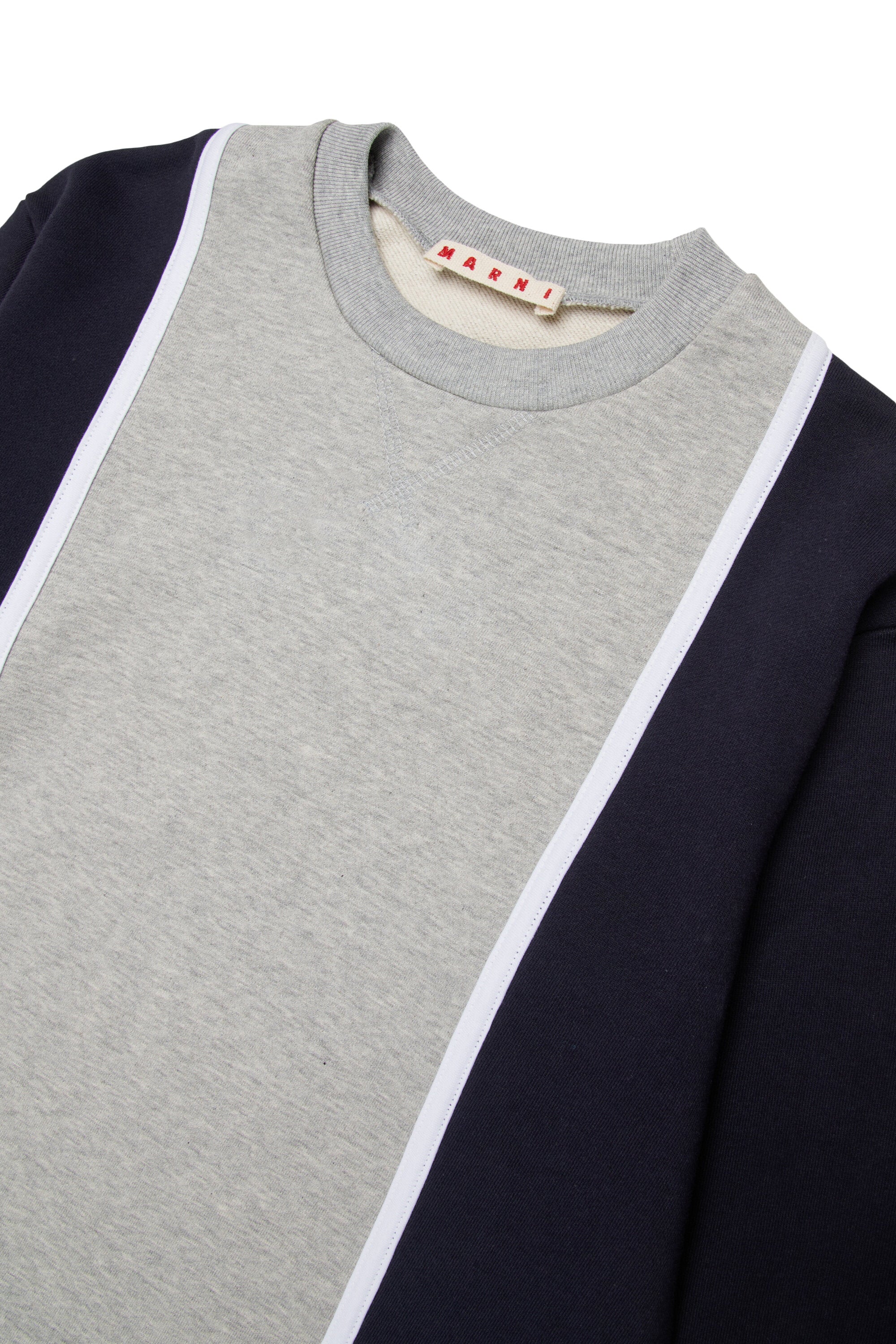 カラーブロックディテールのクルーネックスウェットシャツ