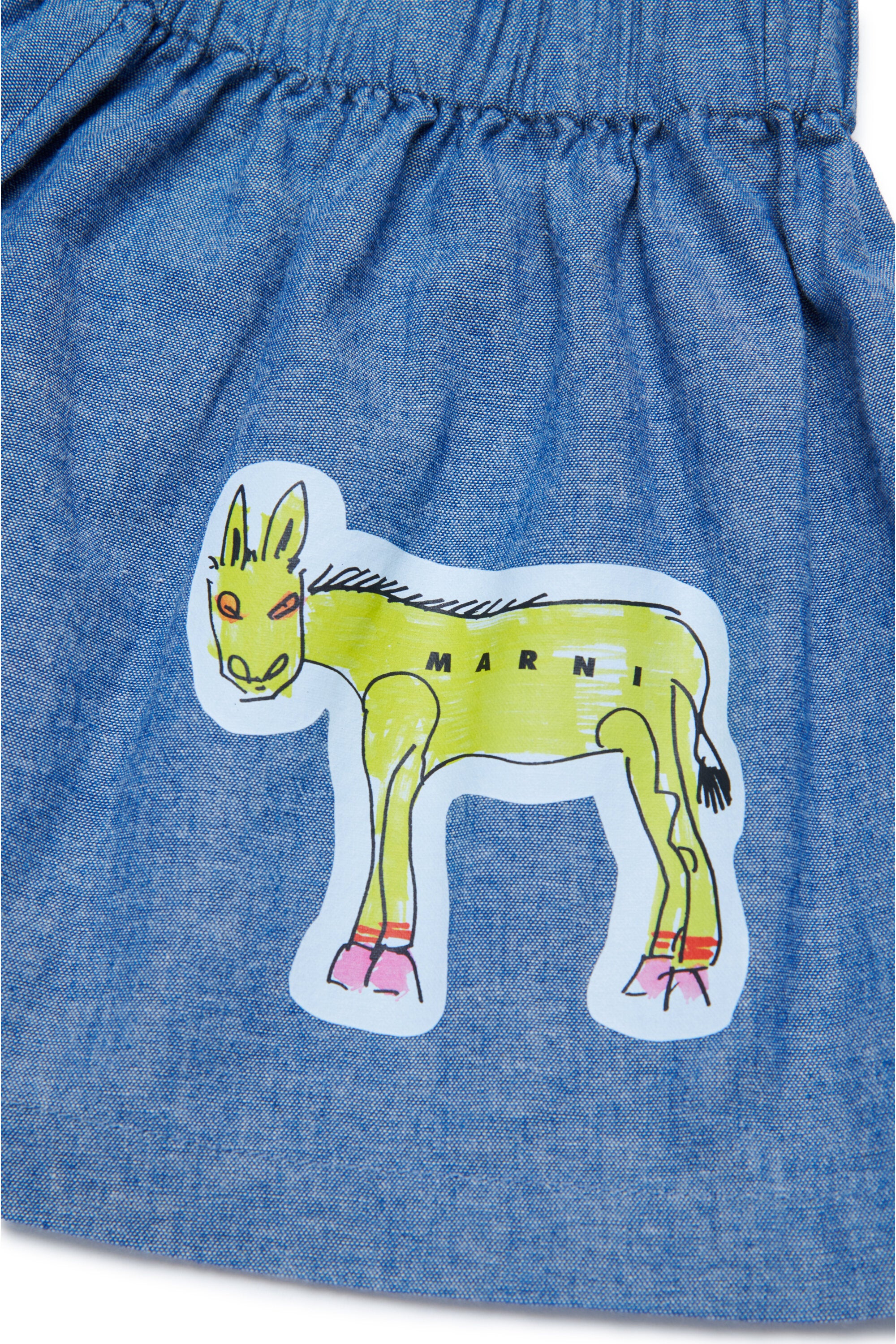 シャンブレー生地パターンスカート