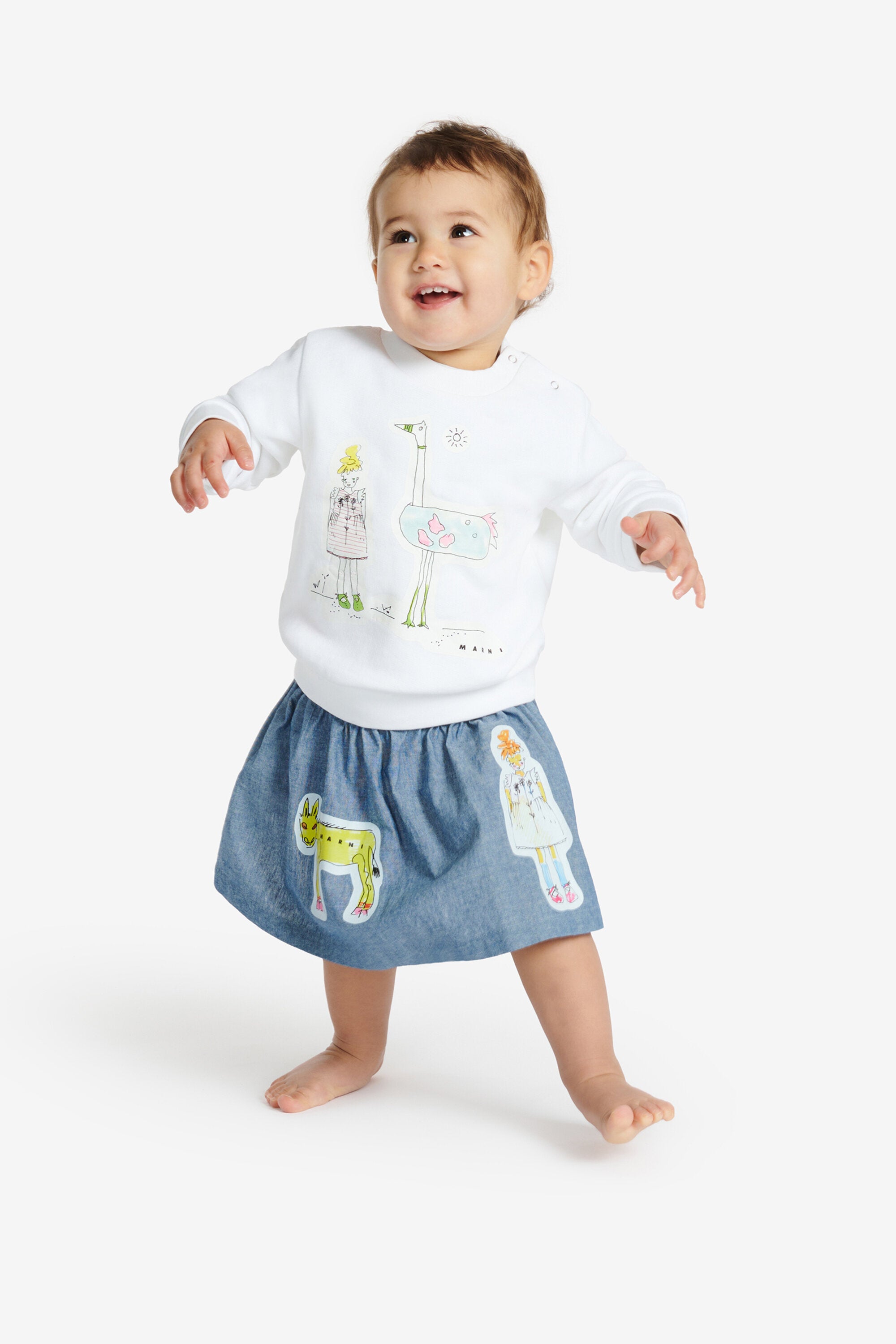 シャンブレー生地パターンスカート