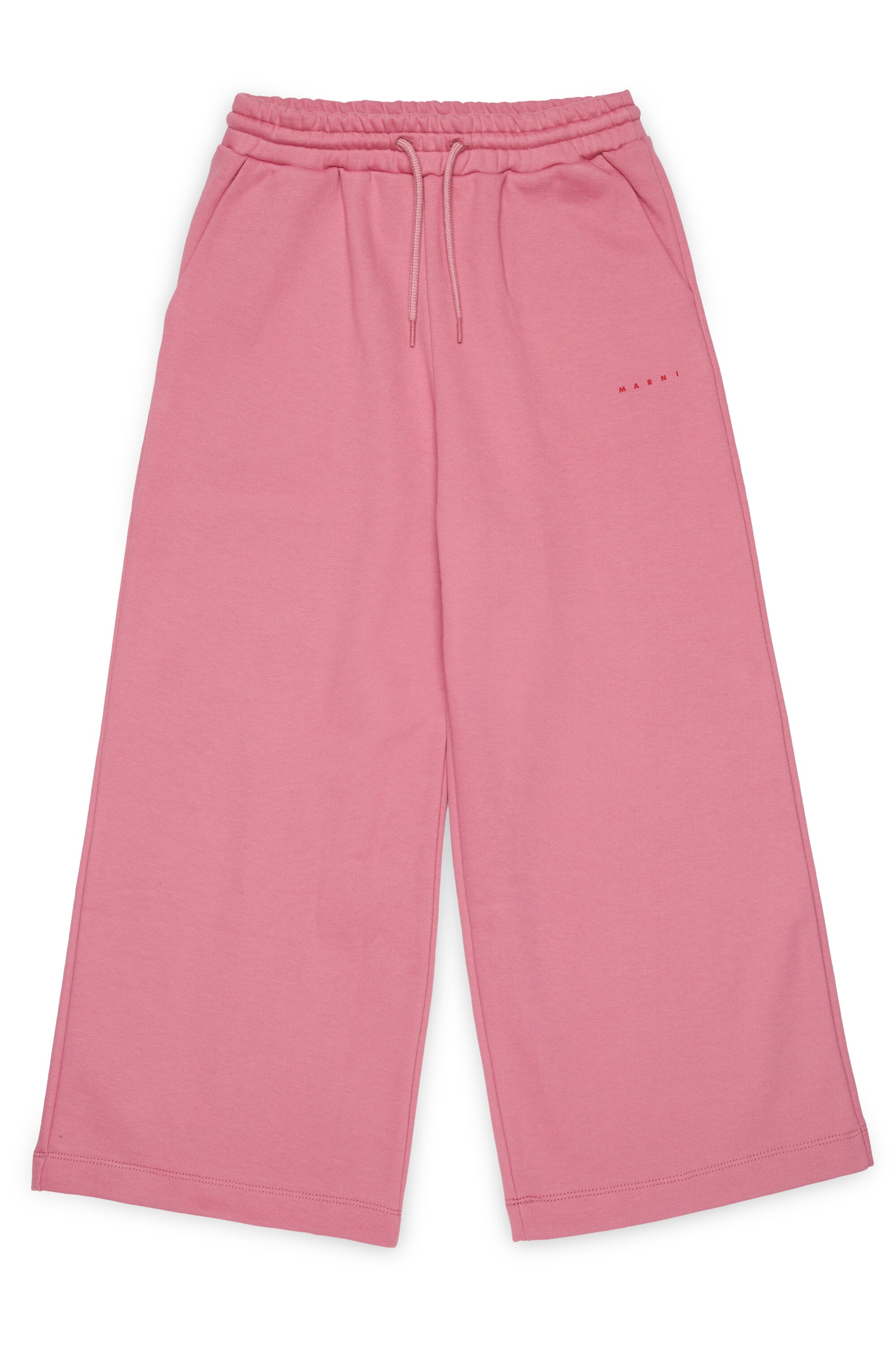 Branded fleece wide-leg pants