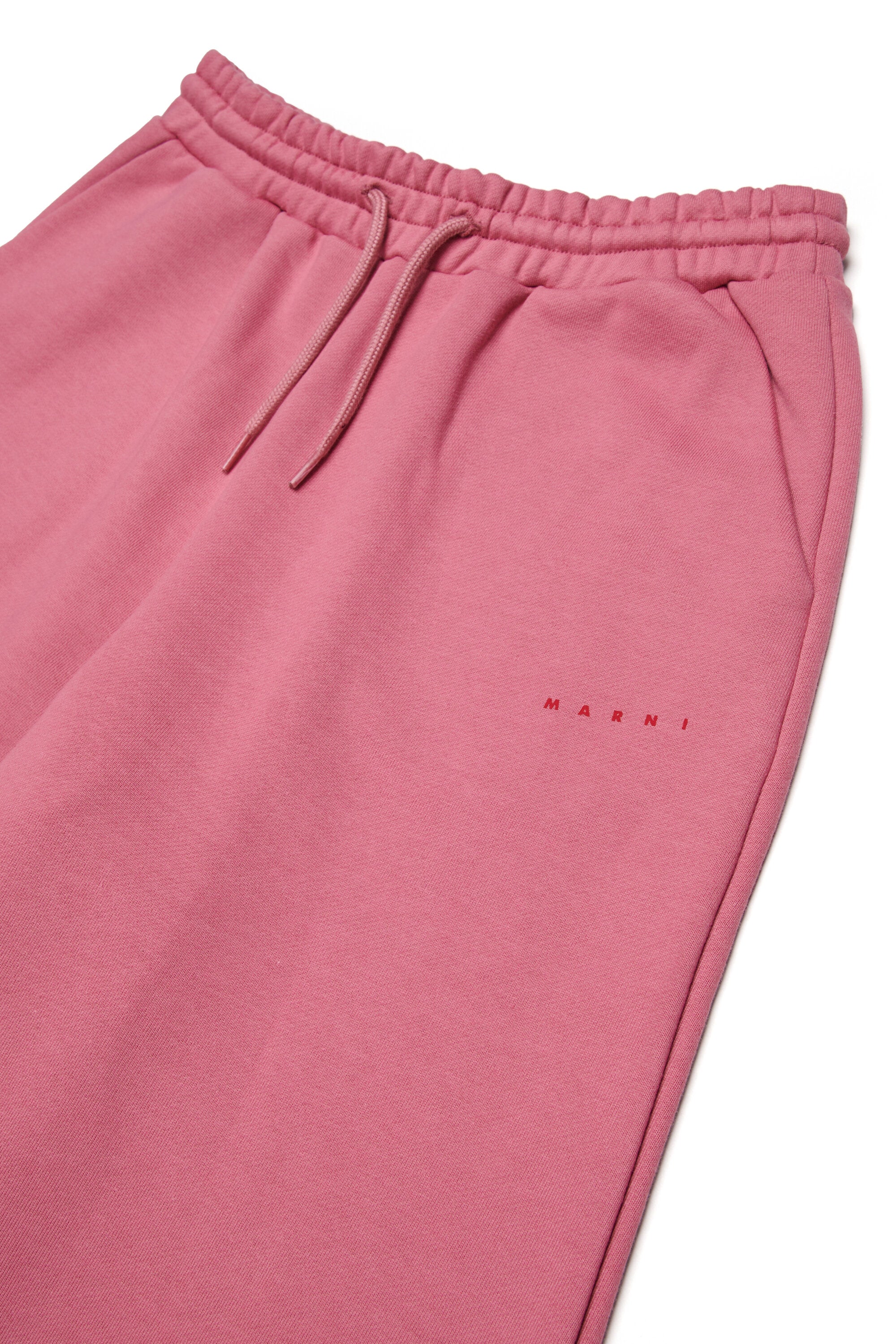Branded fleece wide-leg pants