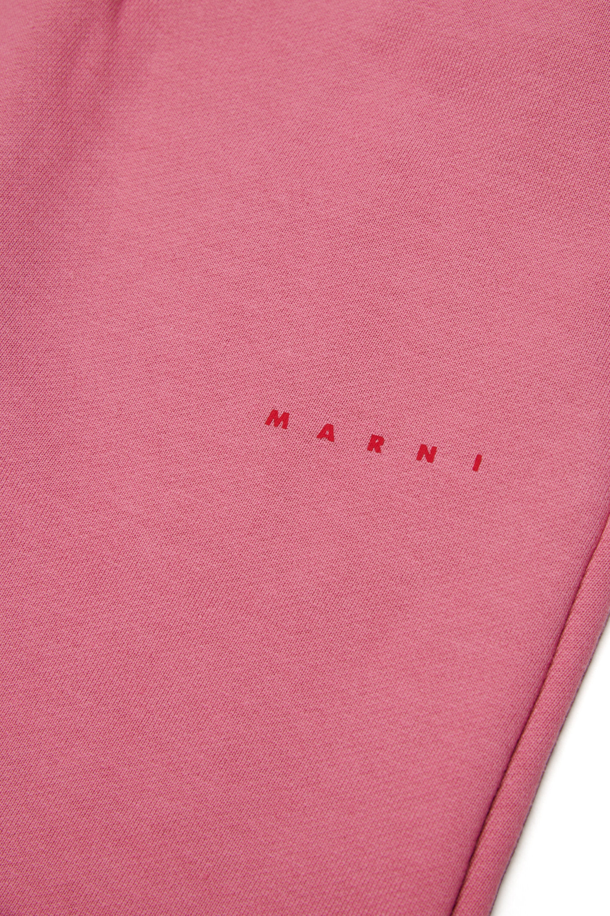 Branded fleece wide-leg pants