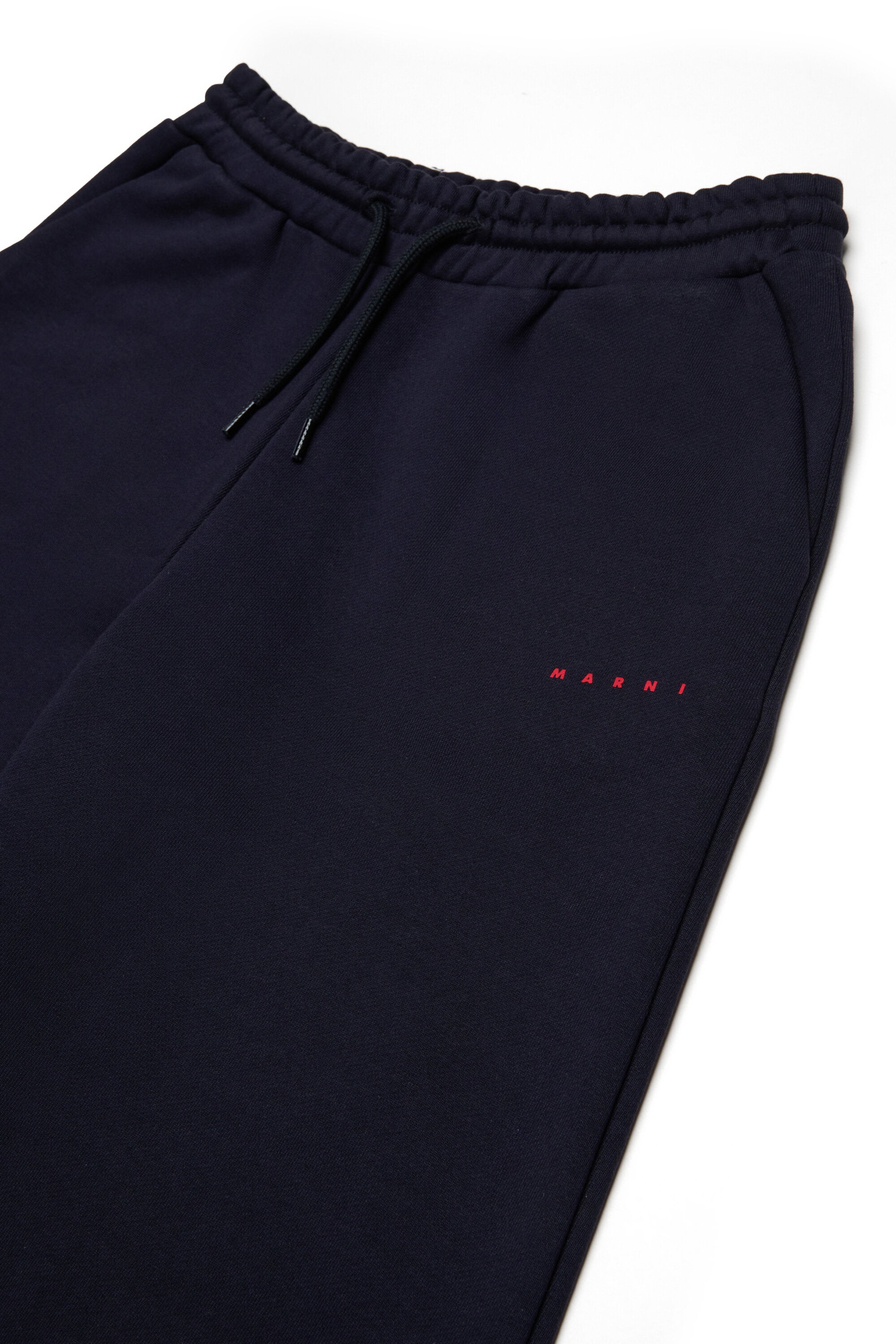 Branded fleece wide-leg pants