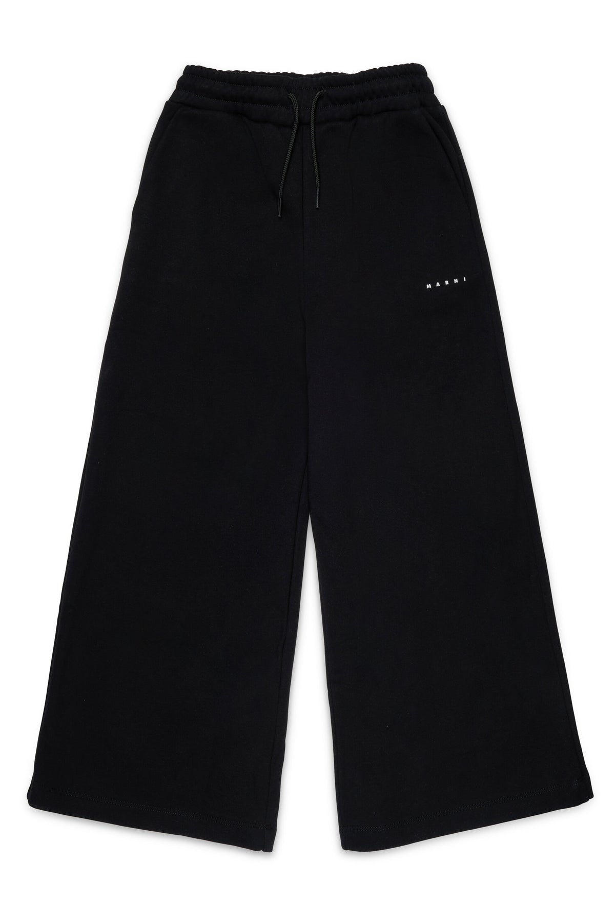 Branded fleece wide-leg pants