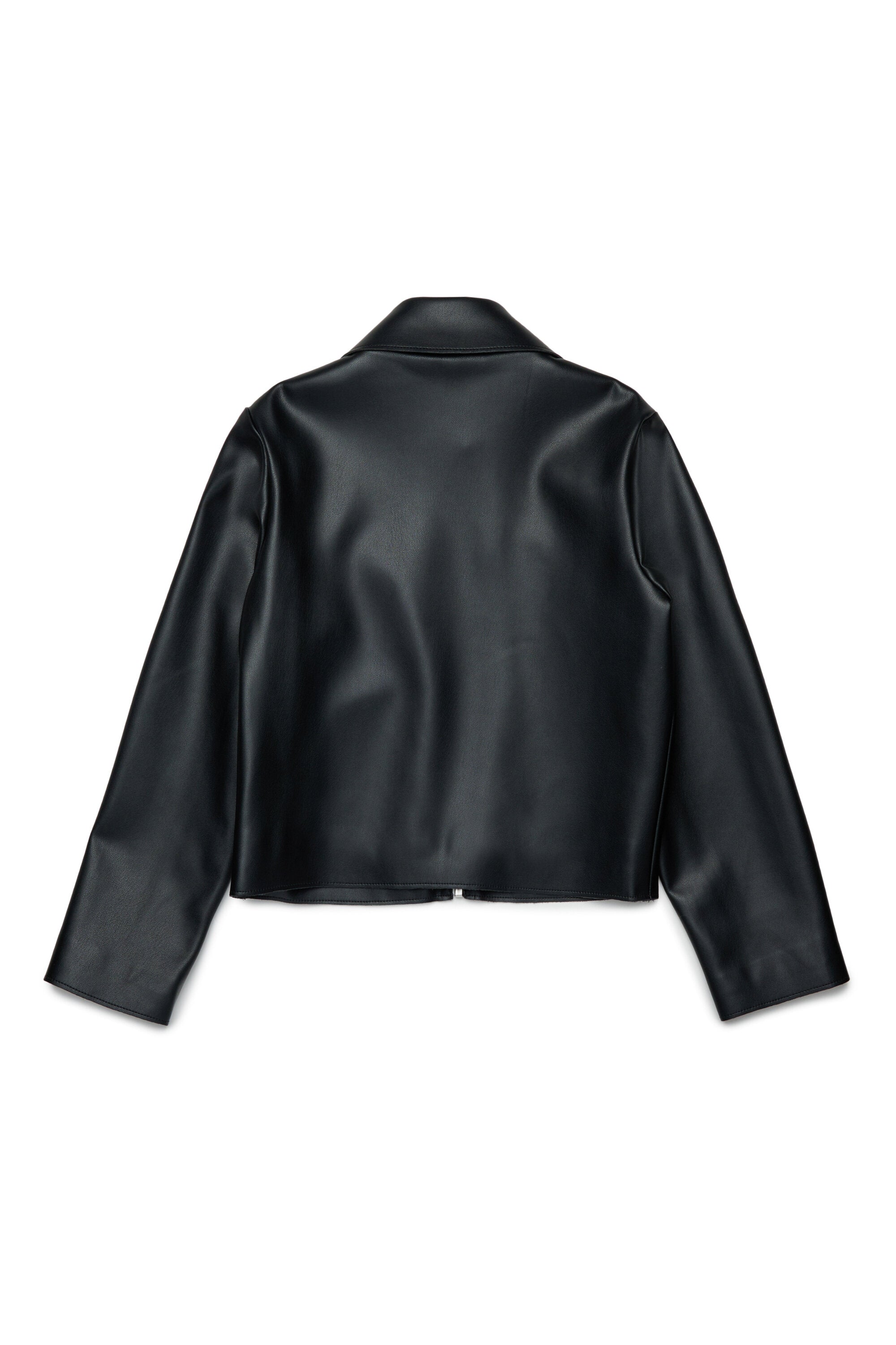 Coated fabric jacket with logo