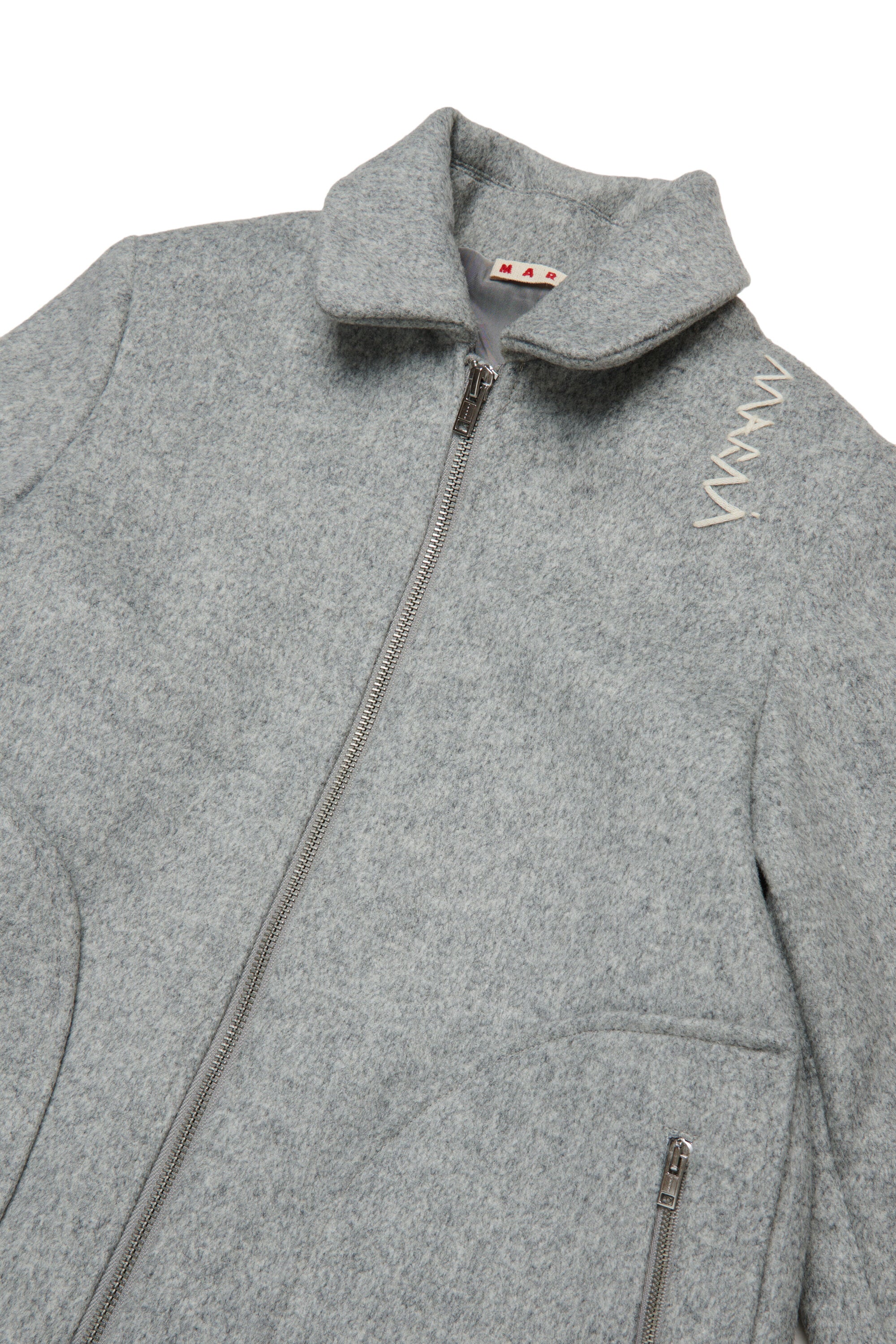 ロゴ入り布製ロングコート