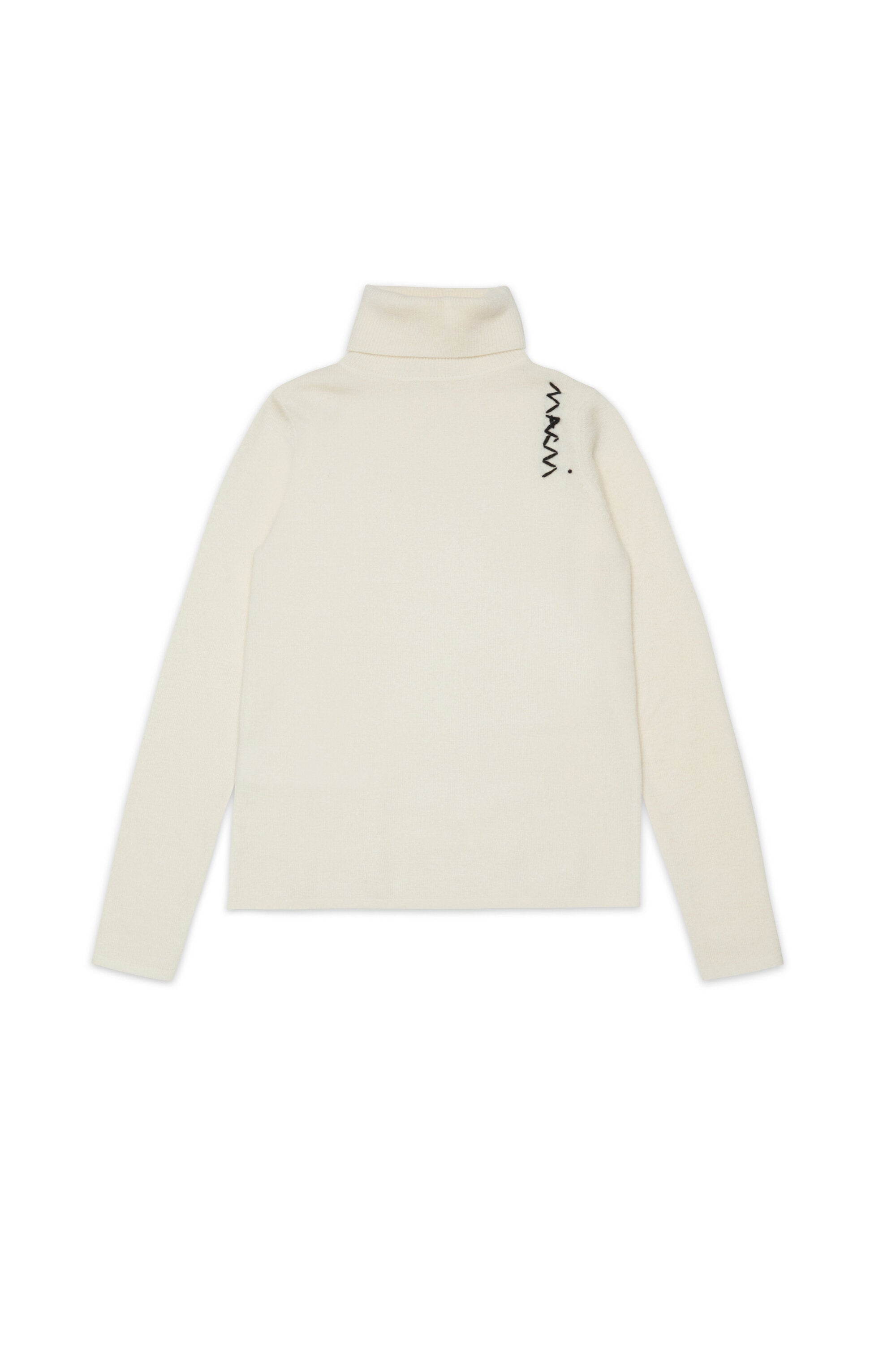 リブ編みウール混タートルネックセーター