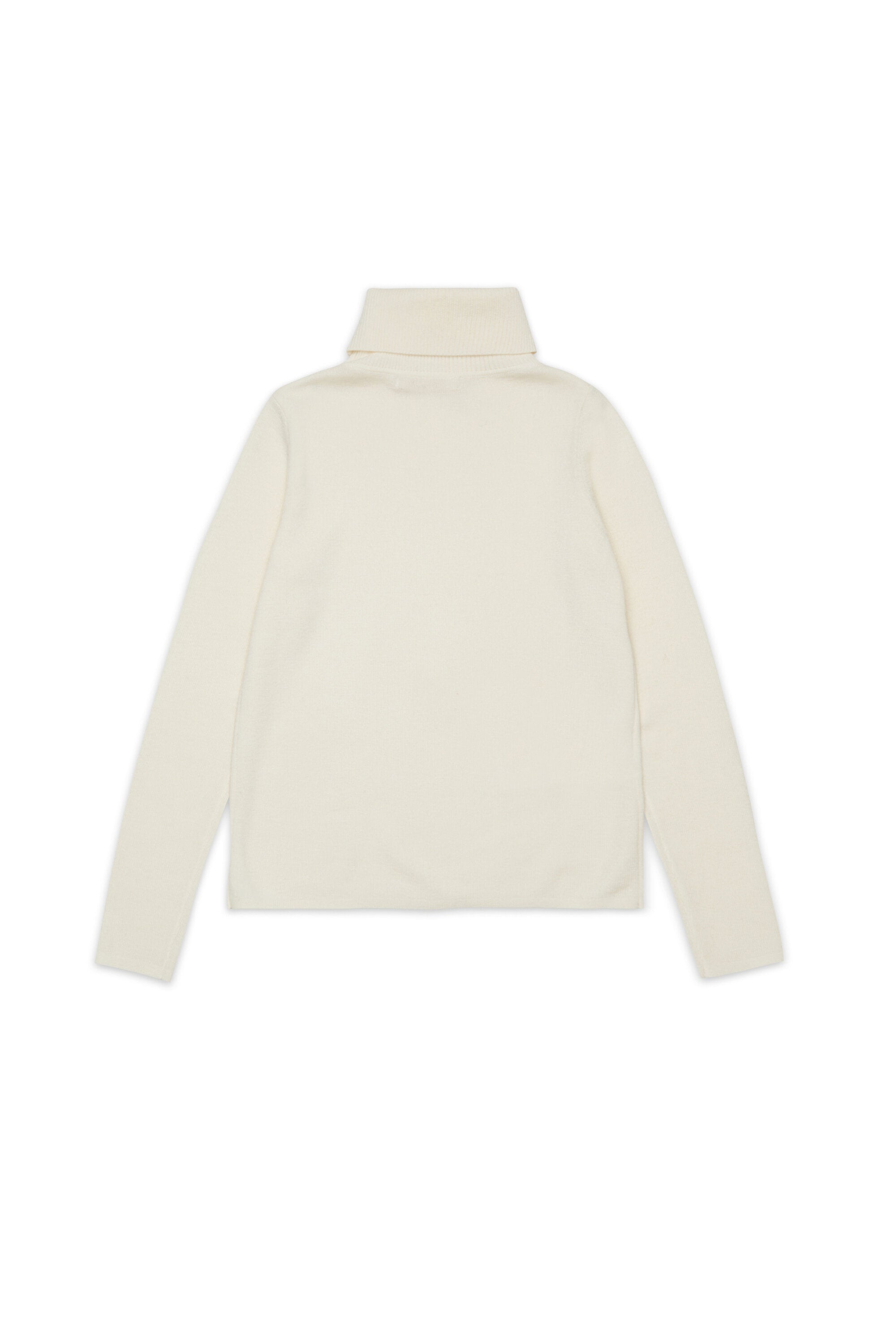 リブ編みウール混タートルネックセーター