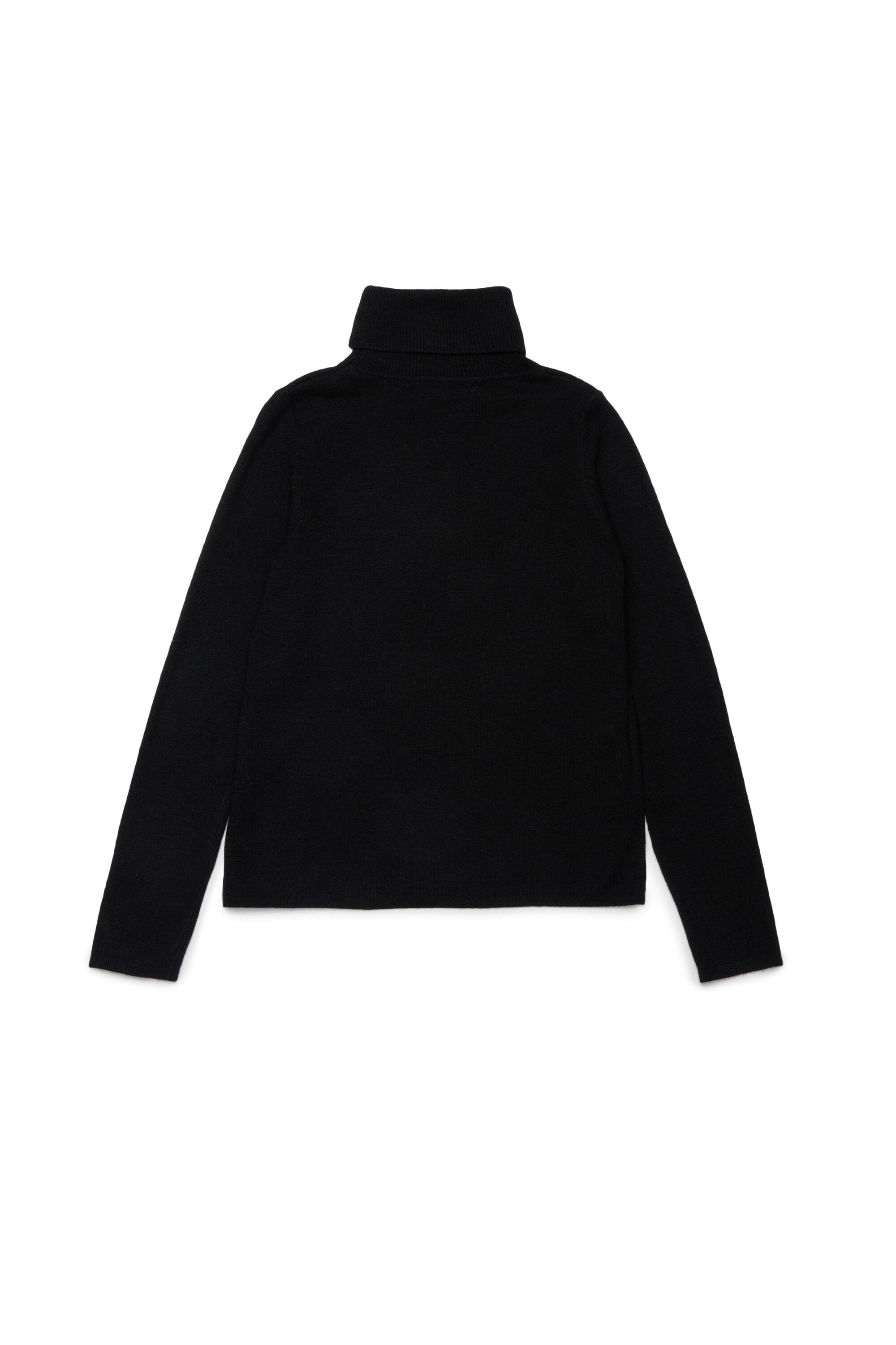 リブ編みウール混タートルネックセーター