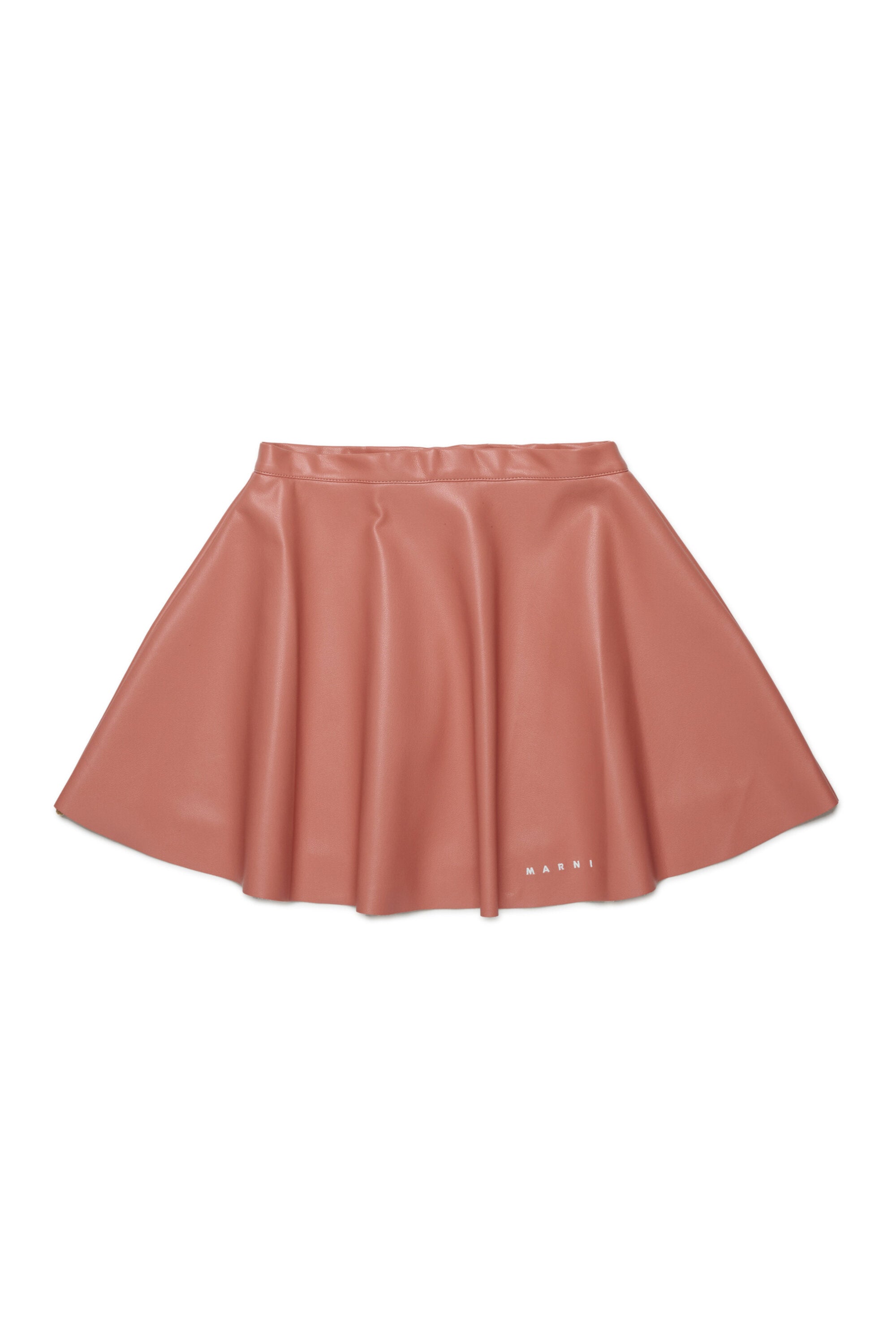 Coated fabric mini skirt