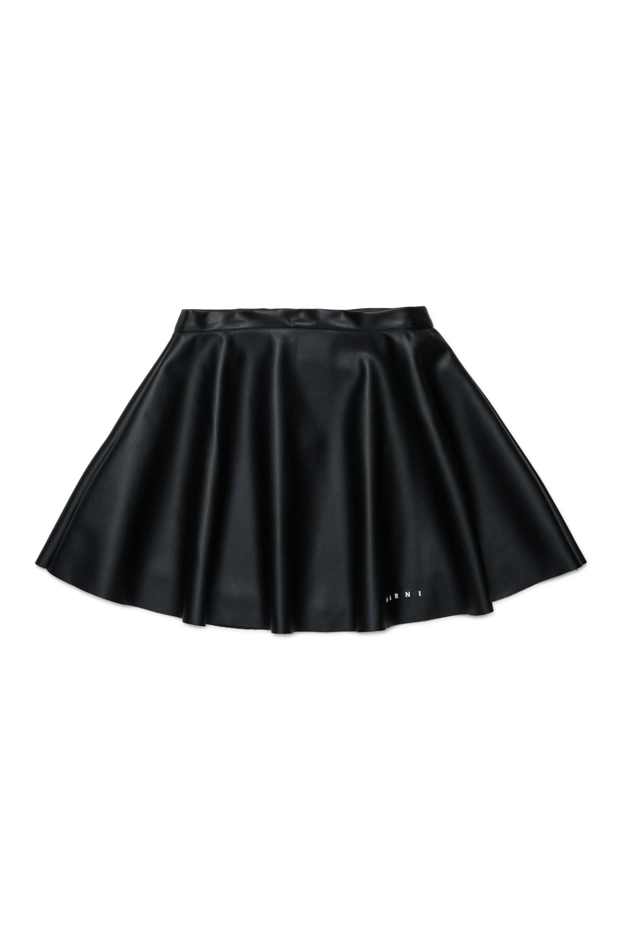 Coated fabric mini skirt