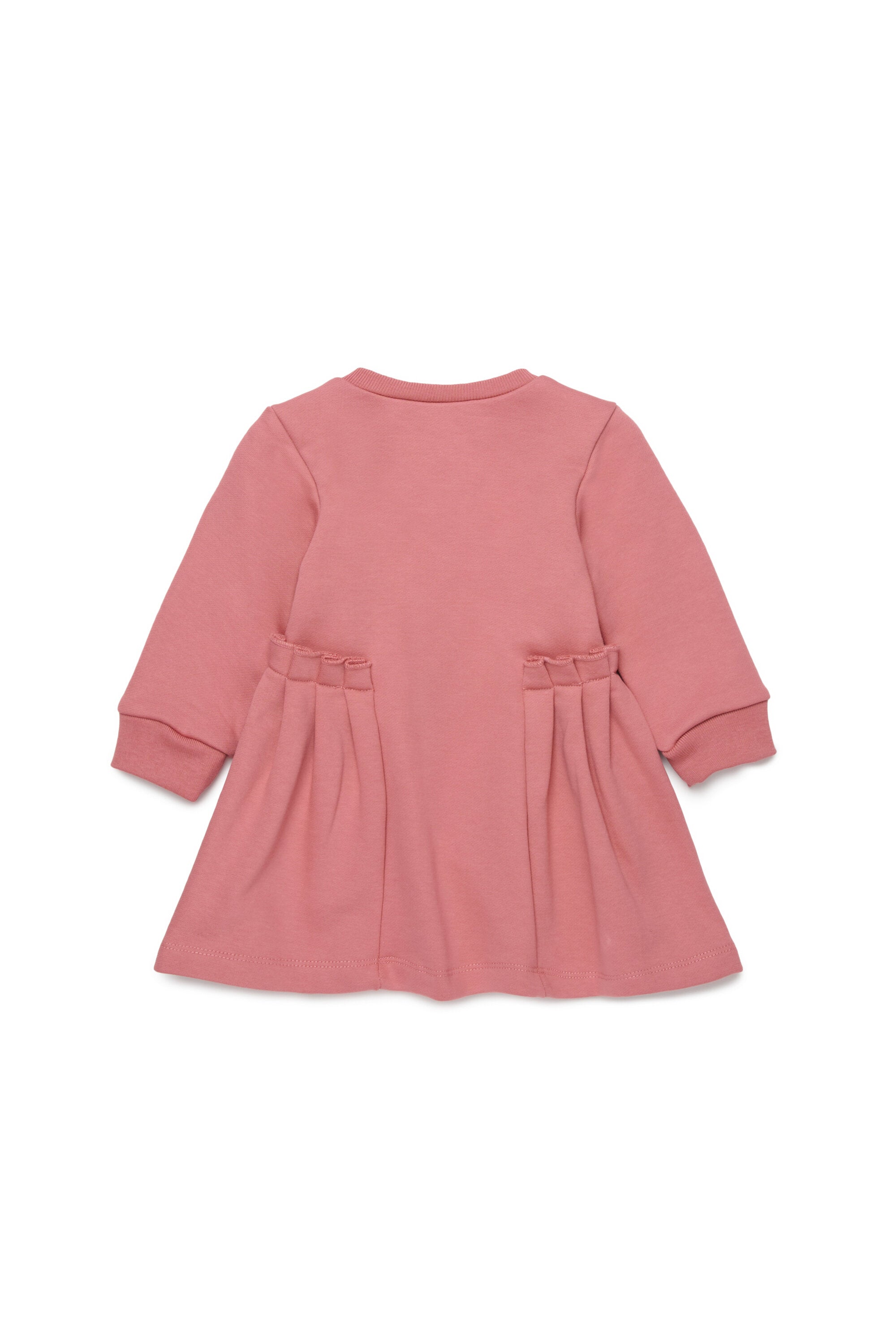 フラウンス付きフリース・ミディ・ドレス