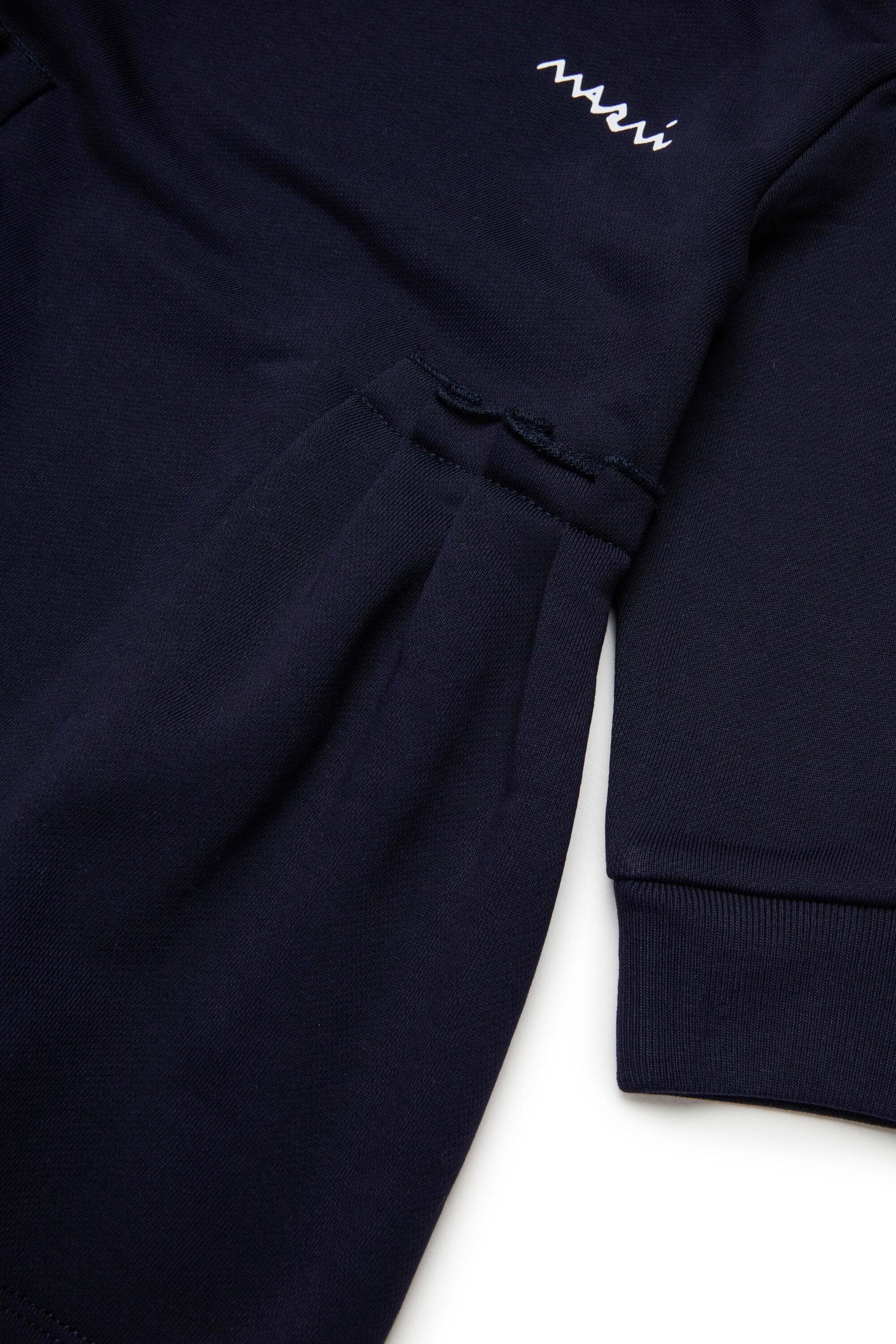 フラウンス付きフリース・ミディ・ドレス