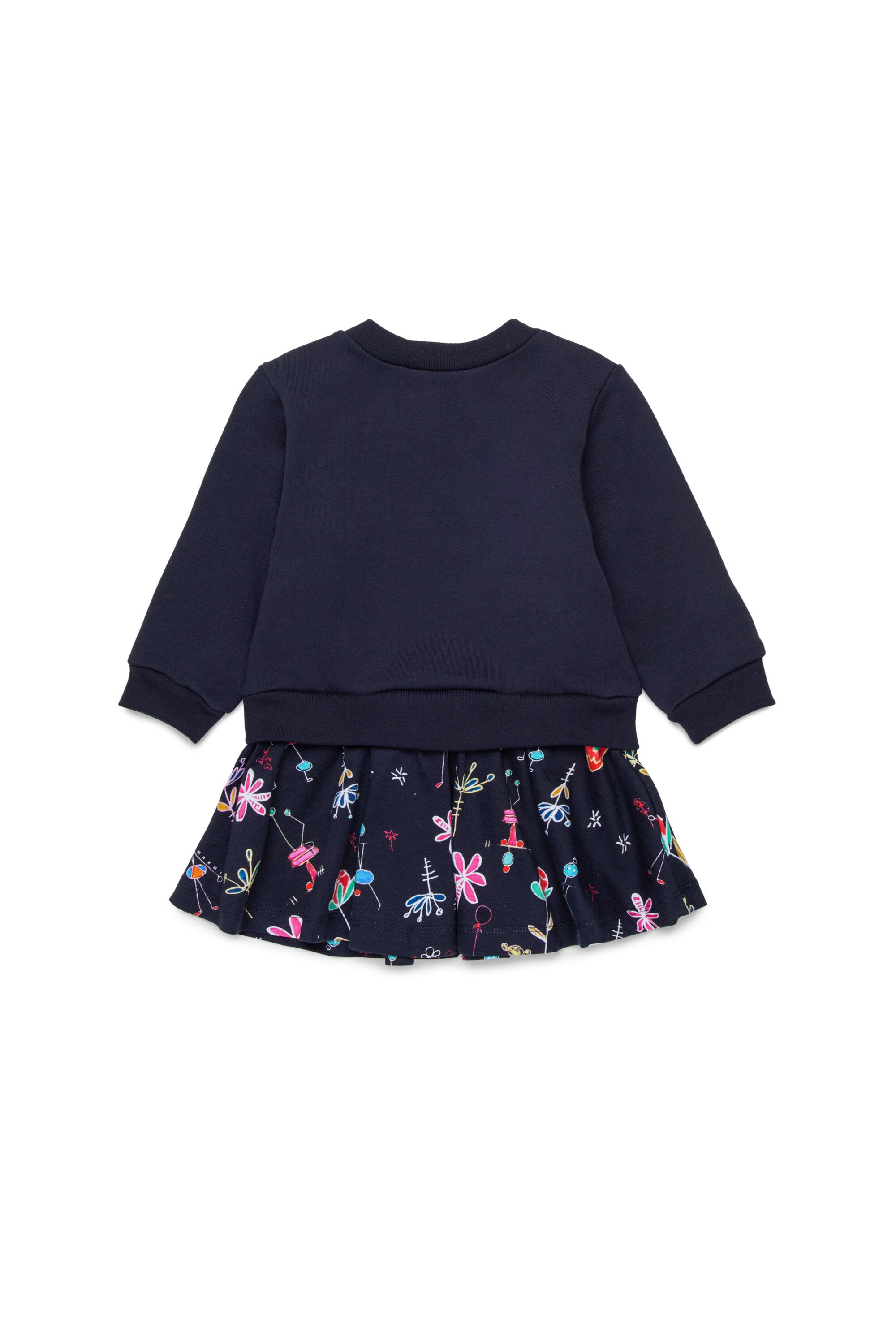 Fleece and jersey midi dress with Nutcracker graphics