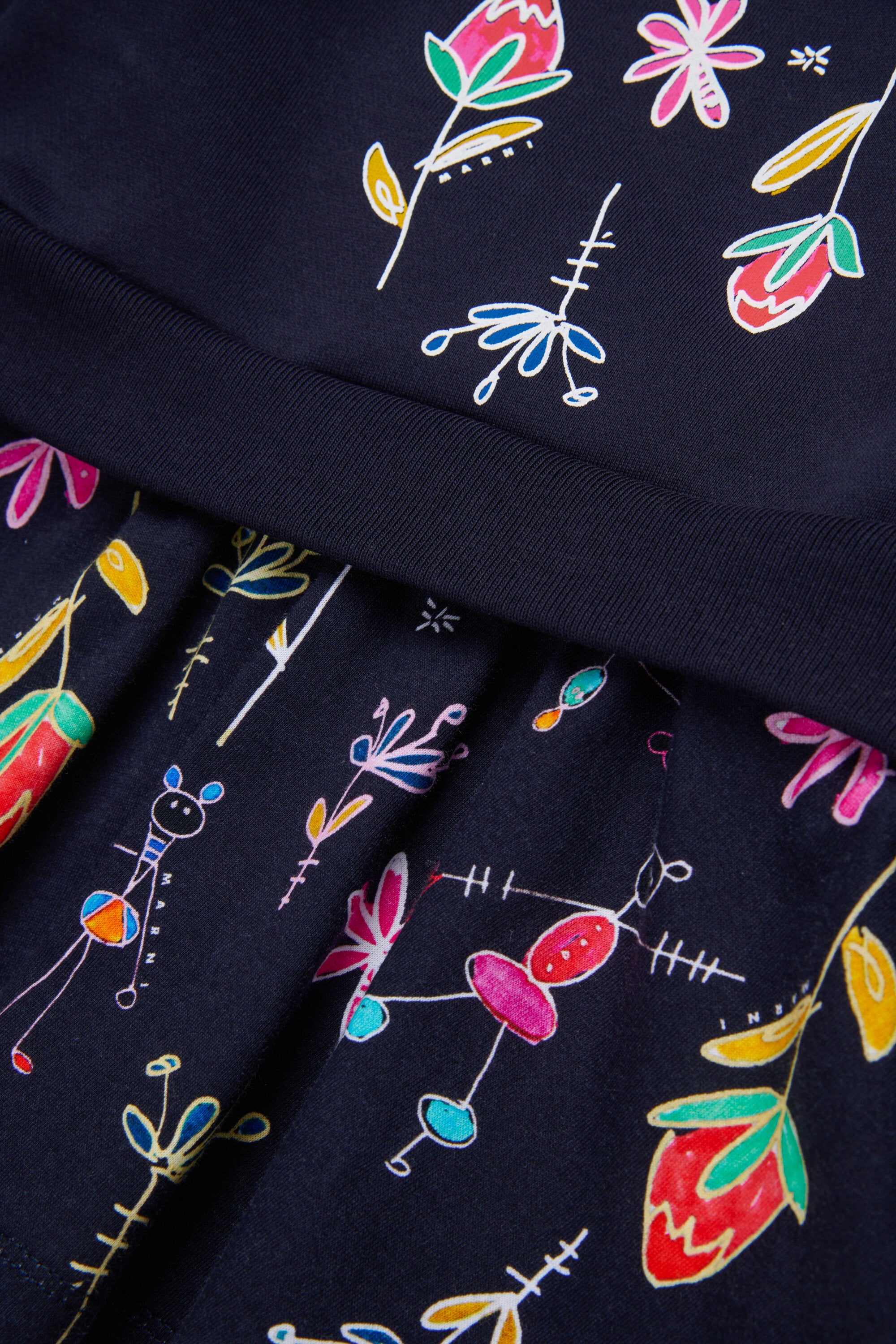 Nutcrackerのグラフィックをあしらったフリースとジャージーのミディドレス