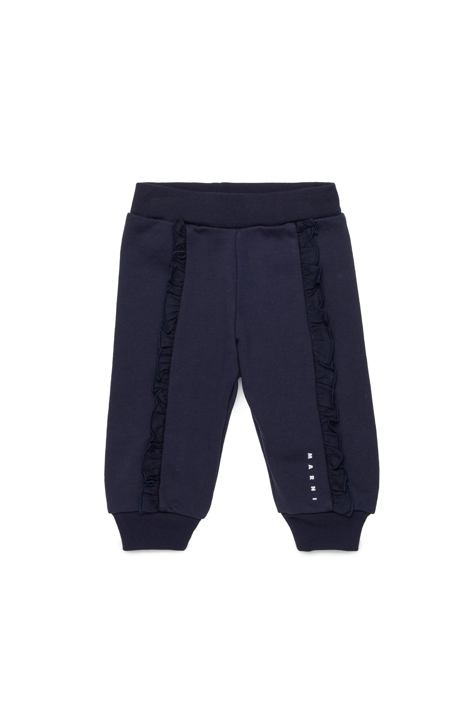 Fleece jogger pants with ruffles