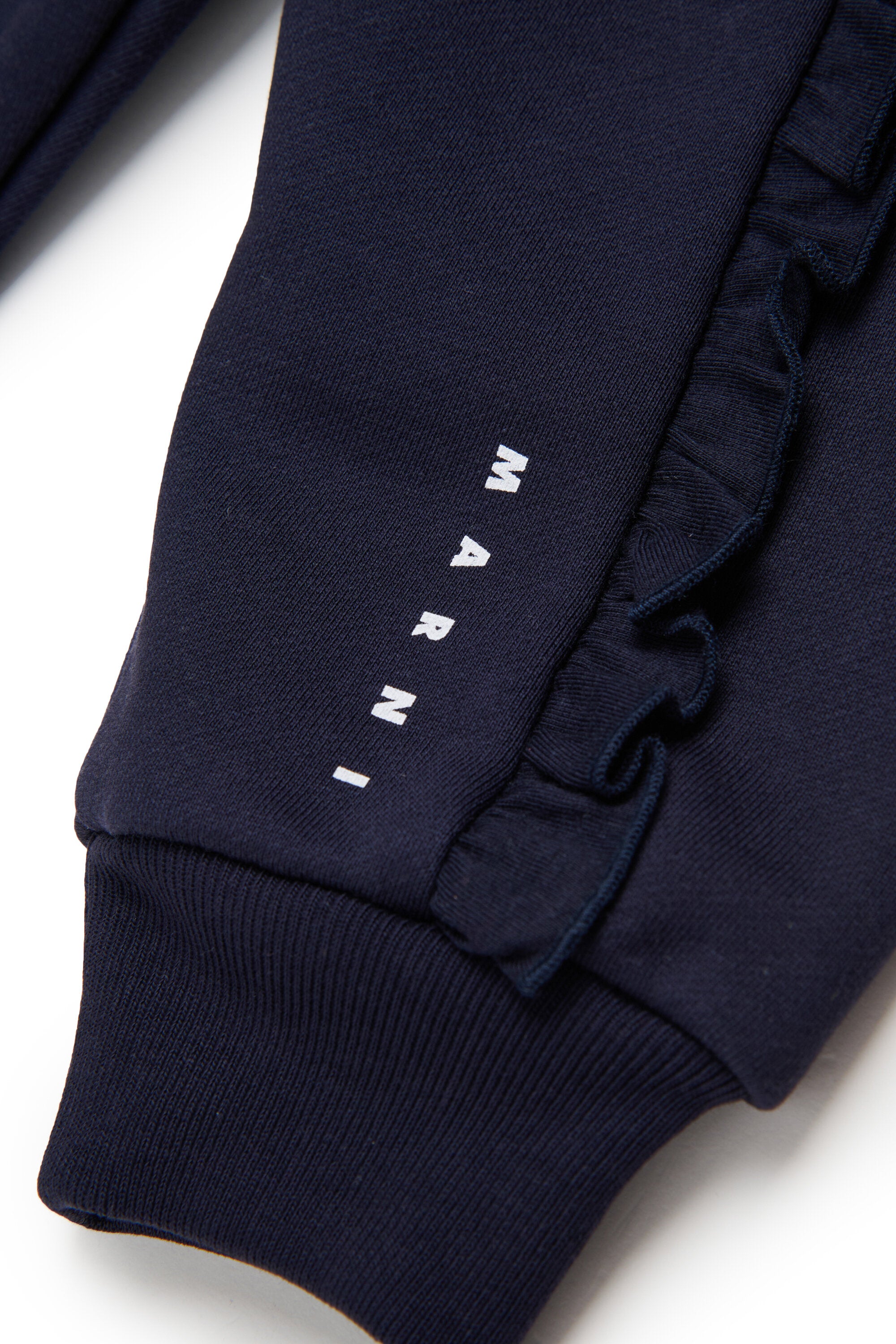 Fleece jogger pants with ruffles