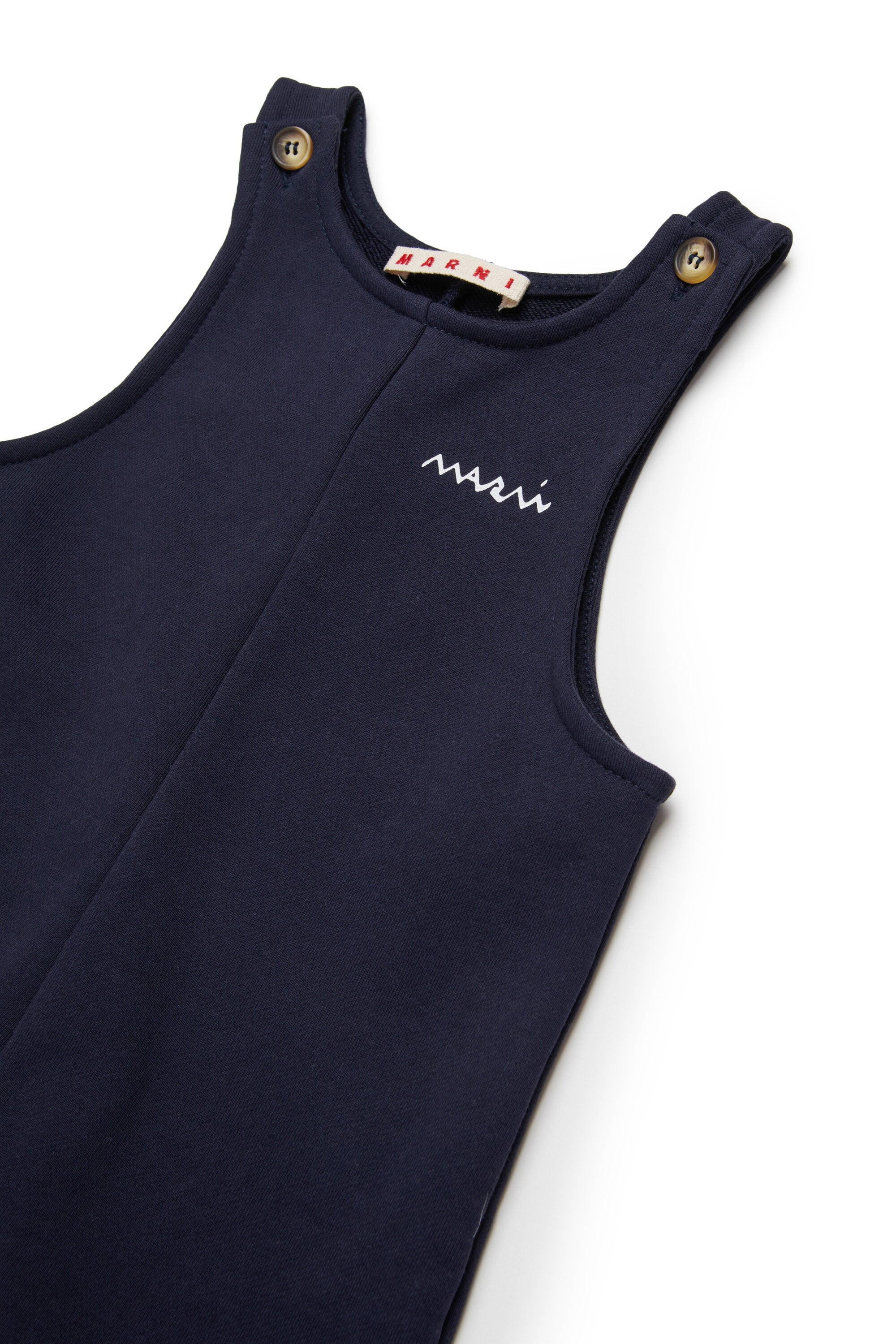 裾にフリルが付いたフリース素材のダンガリーシャツ