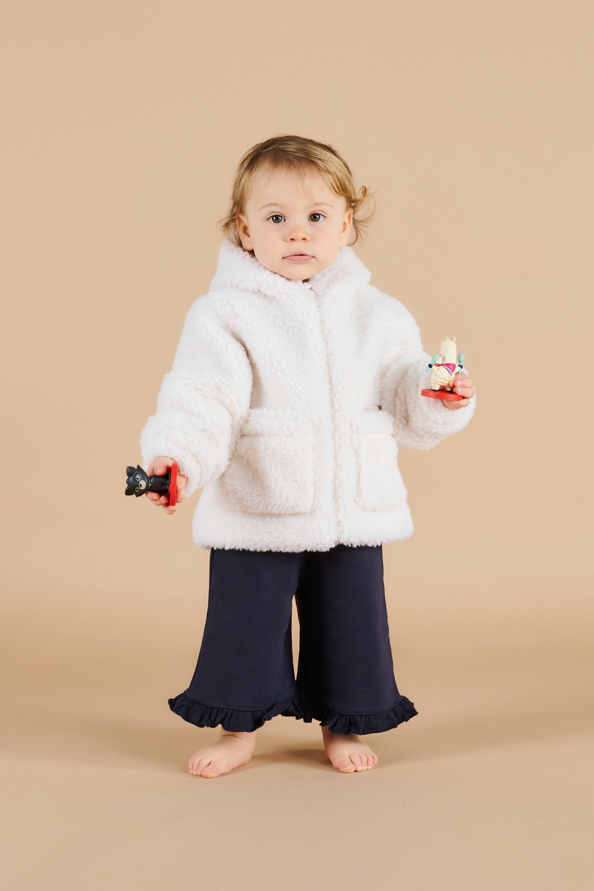 ロゴ入りフード付きテディ・ジャケット