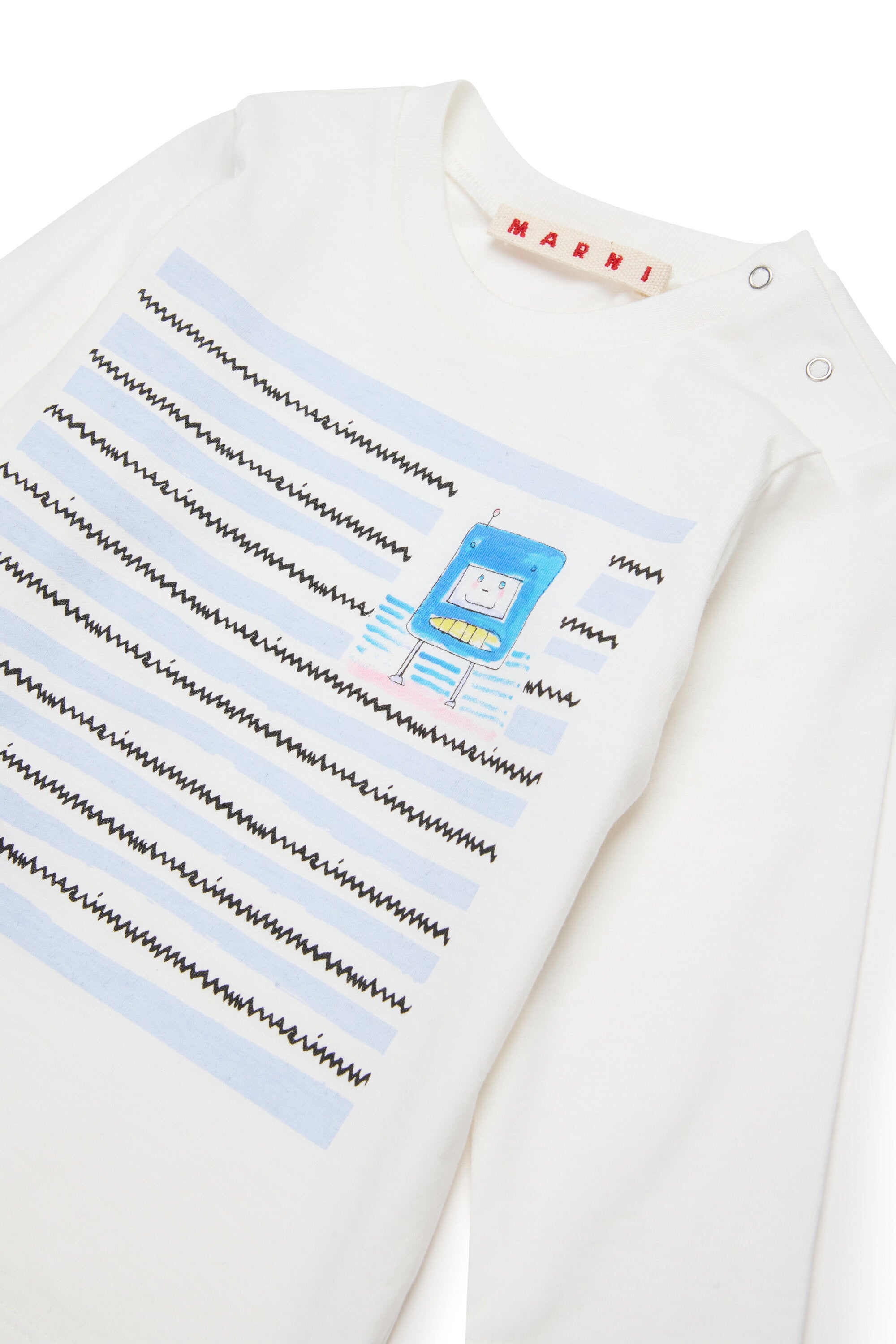 ギャラクシーのグラフィックをあしらった長袖ジャージーTシャツ