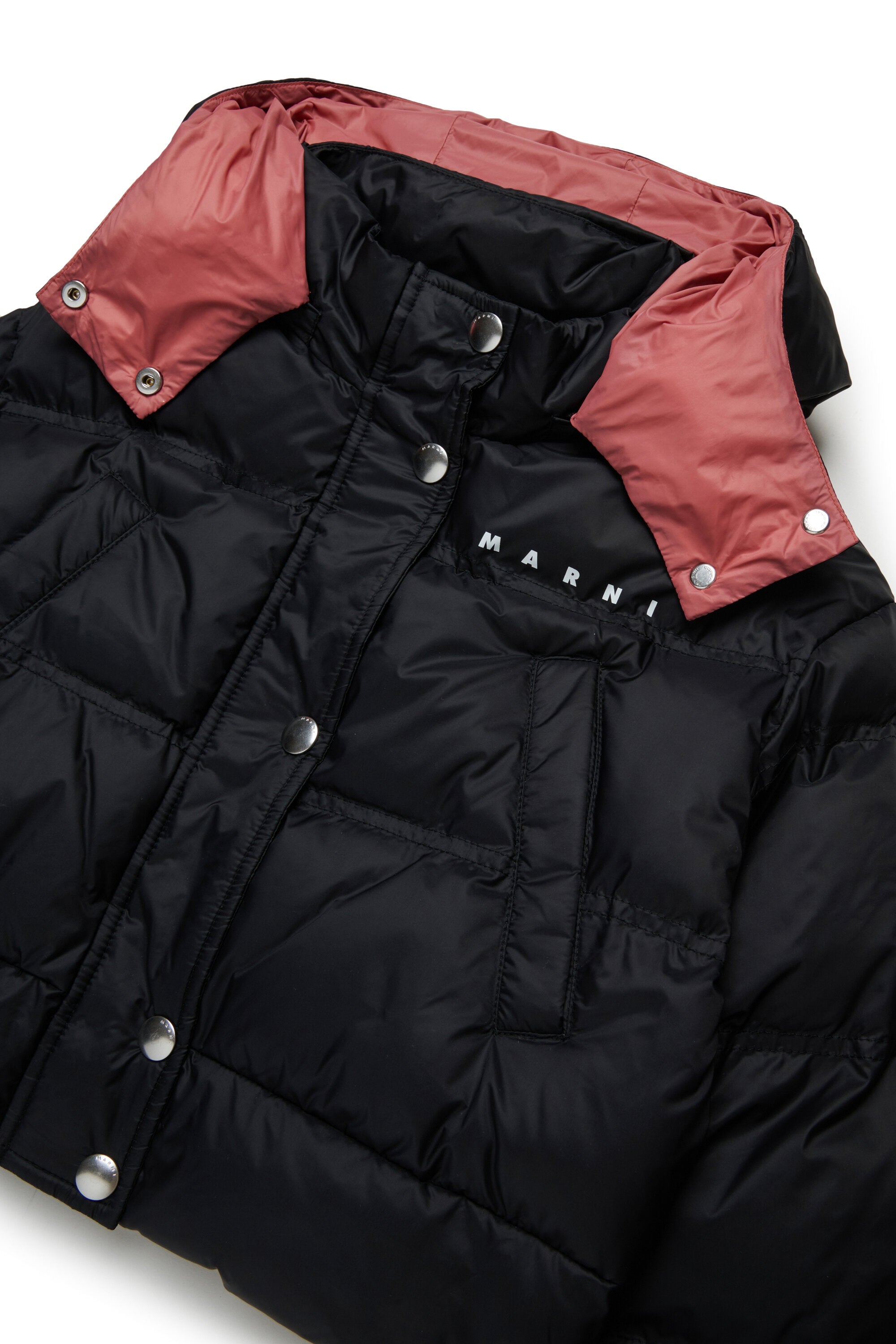 Cropped hooded padded jacket