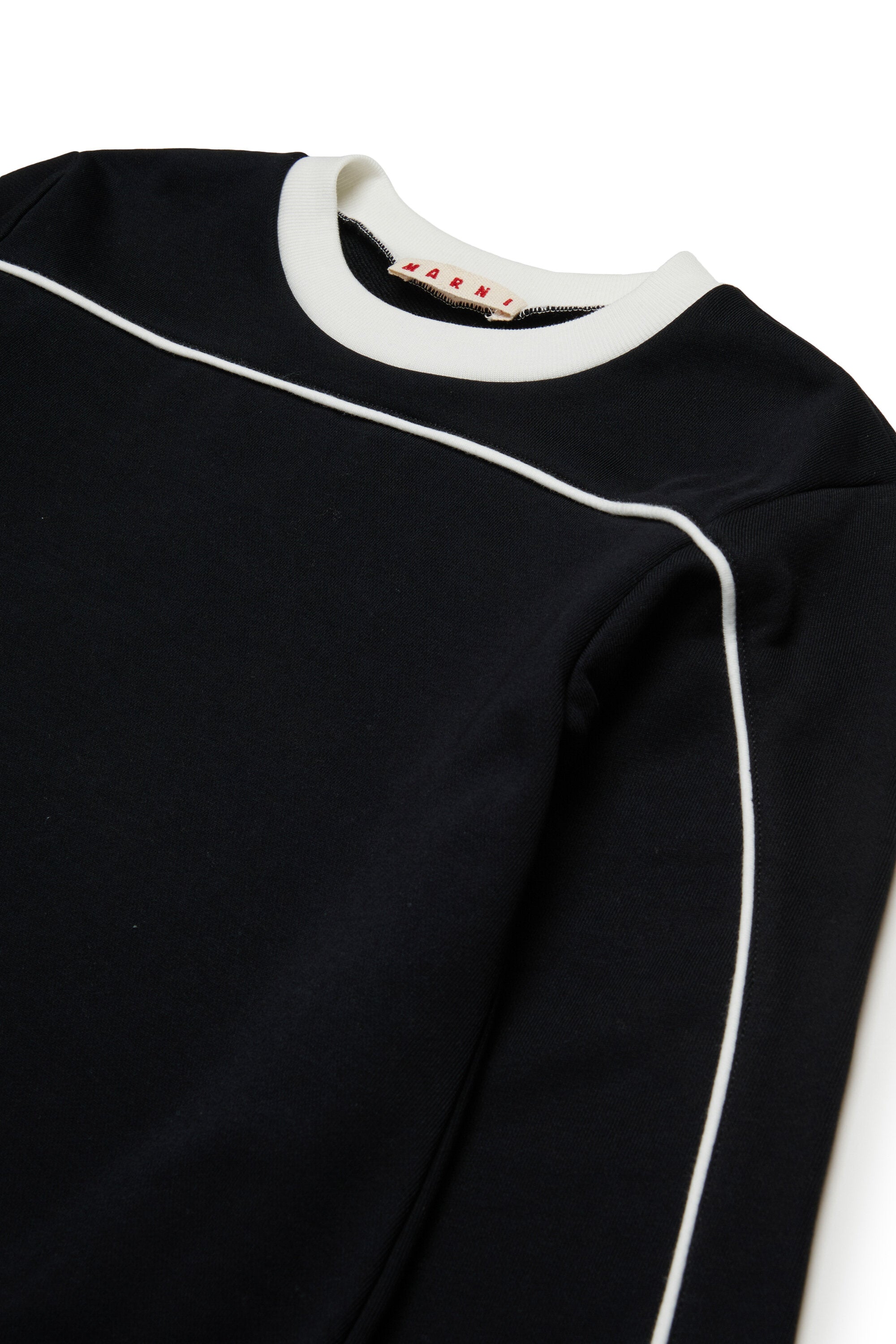 Fleece short dress with contrasting piping