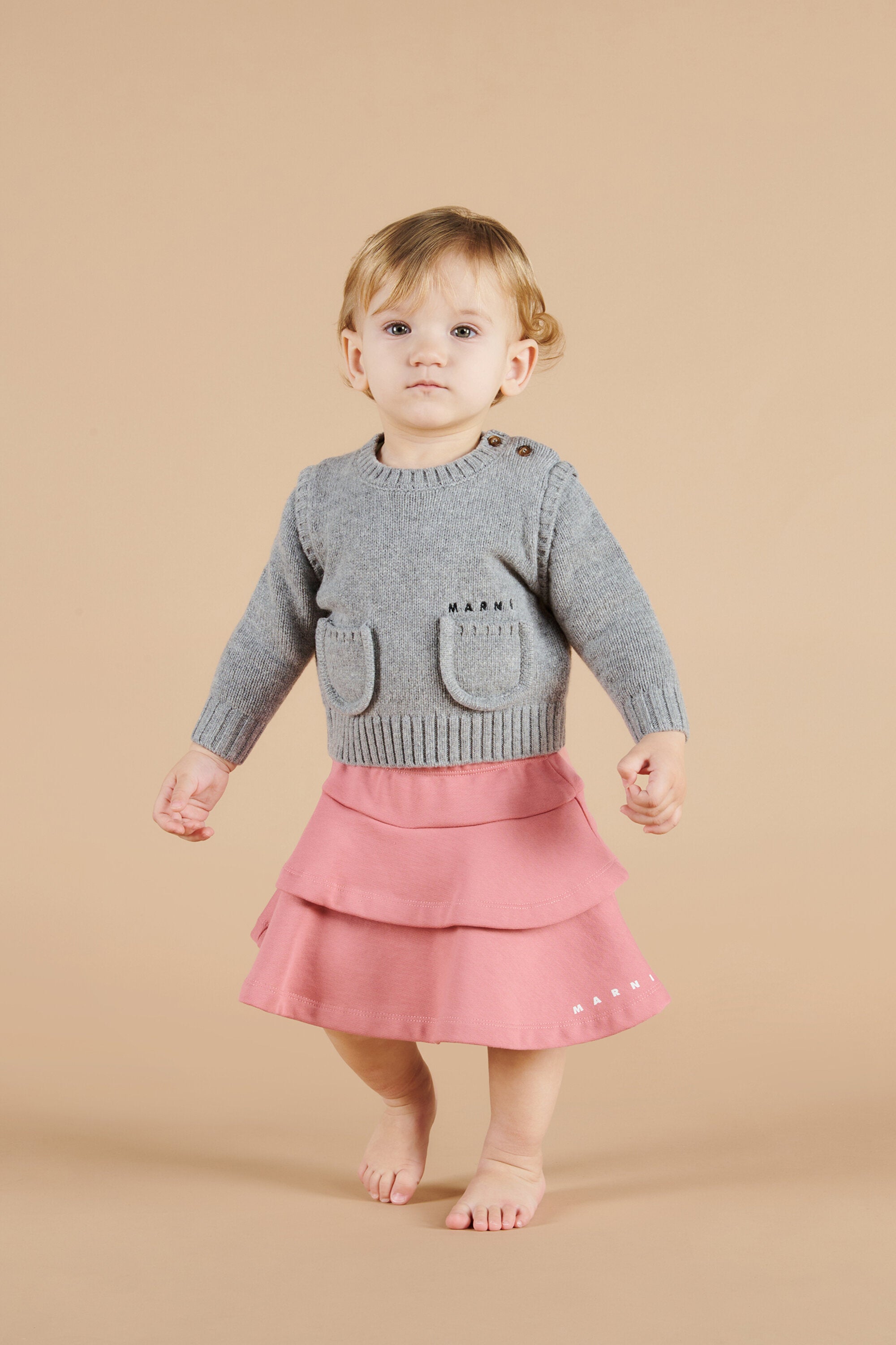 Fleece short flounced skirt