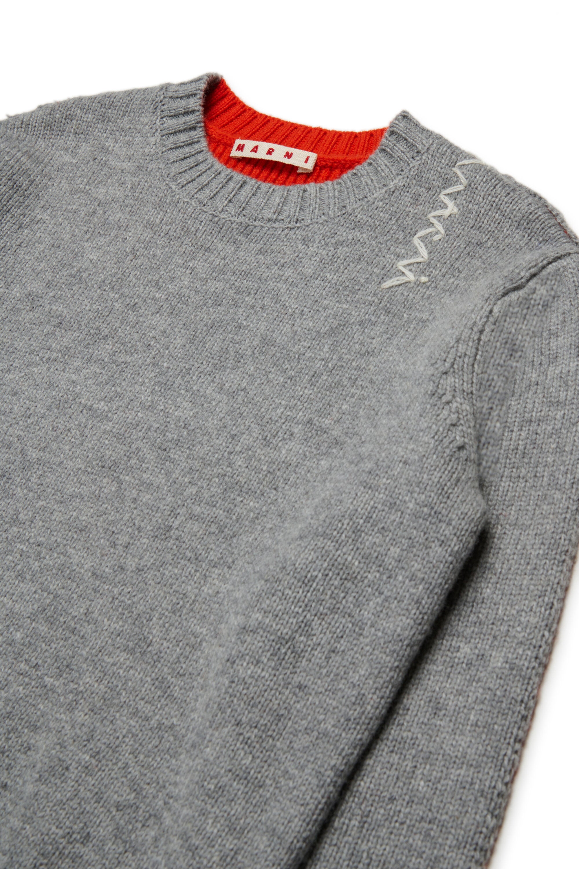 カラーブロック・ウール混プルオーバー