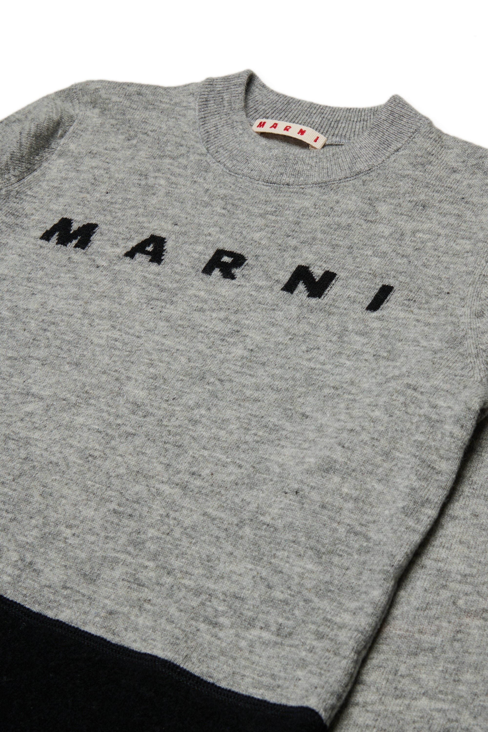 Wool blend pullover with elbow patches