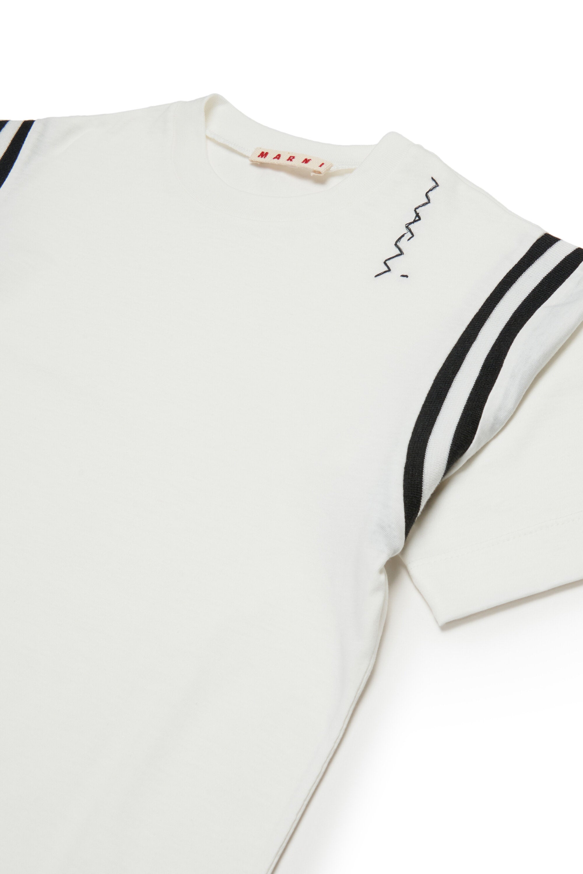 Jersey T-shirt with striped armholes