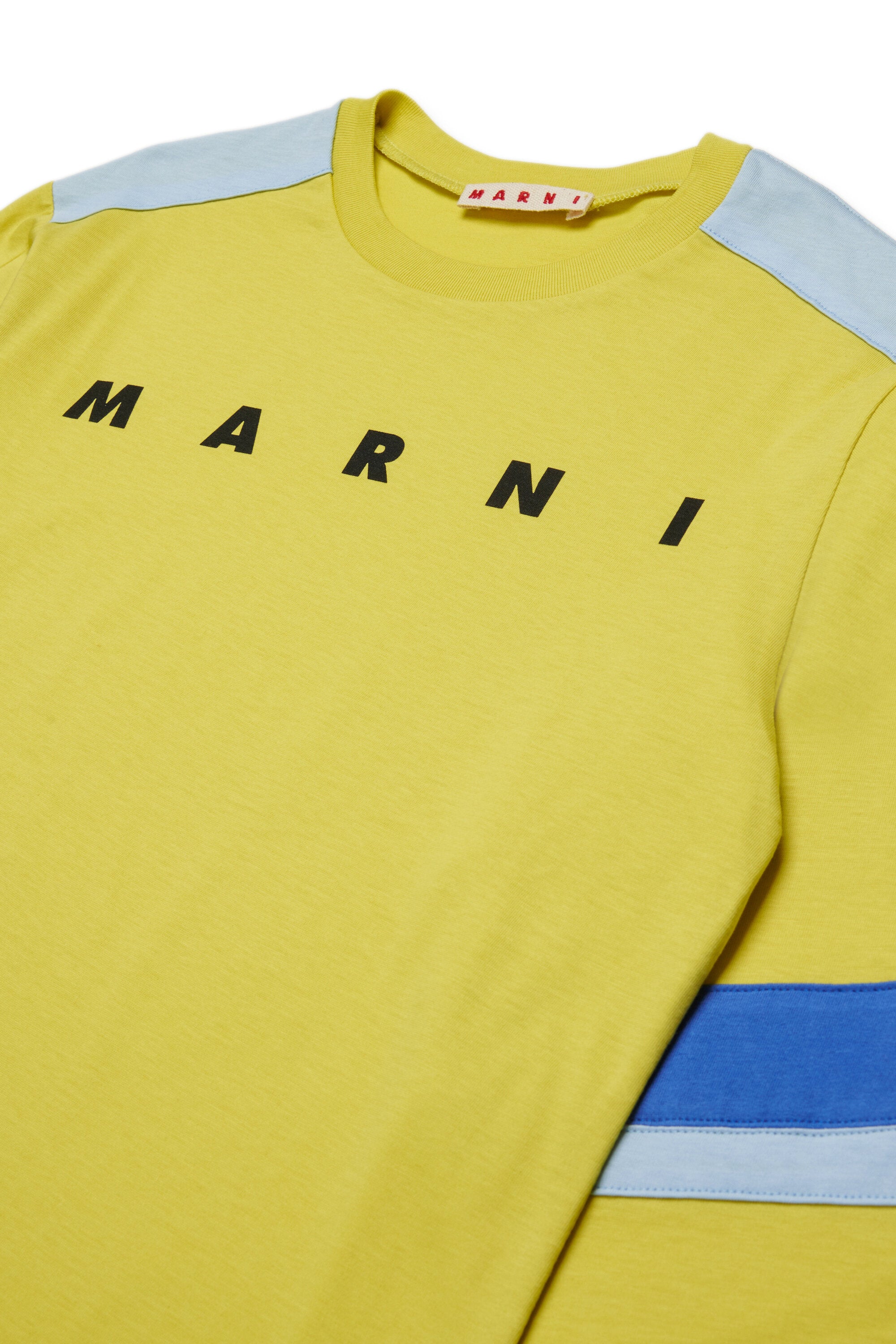 長袖カラーブロック・ジャージーTシャツ