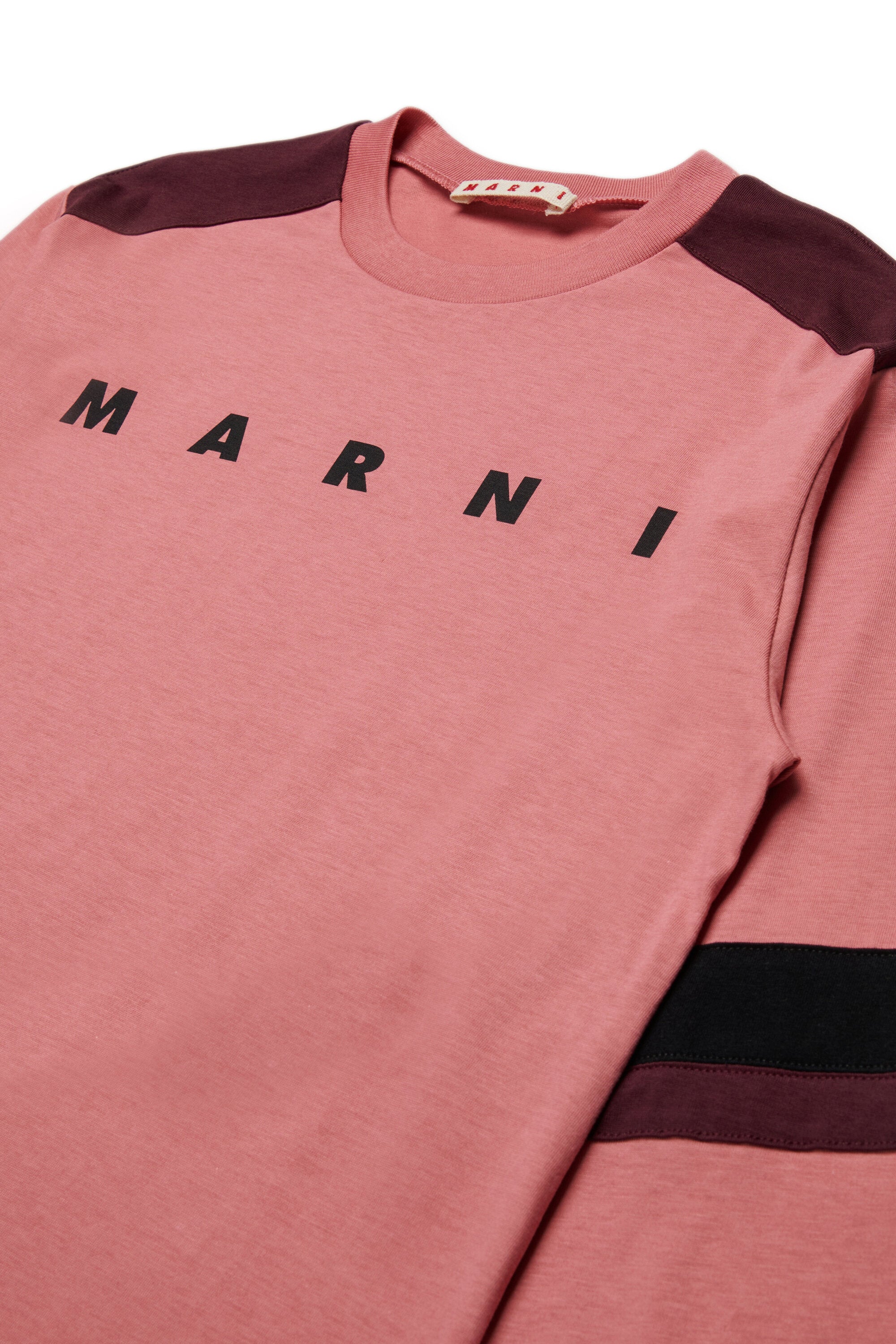 長袖カラーブロック・ジャージーTシャツ