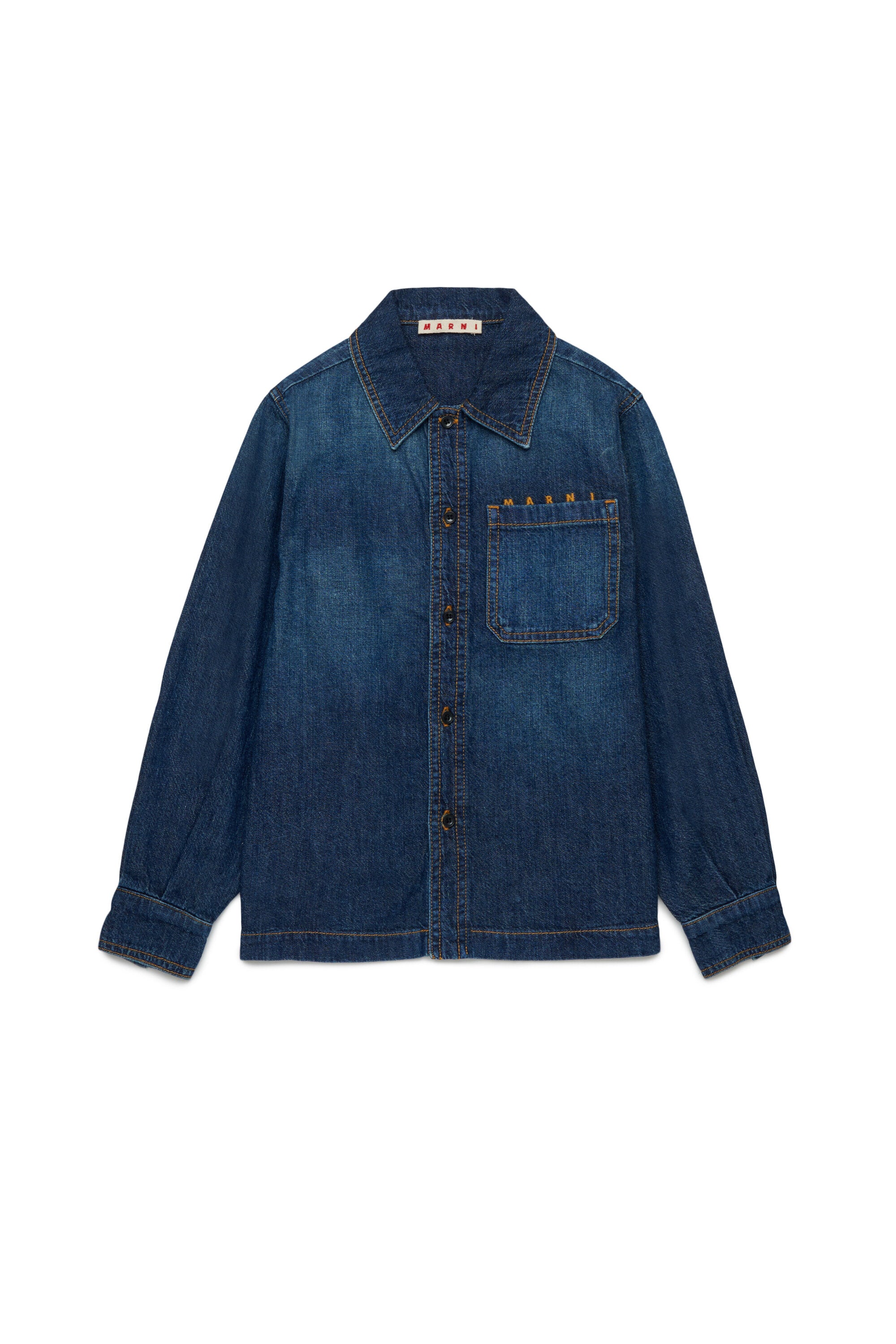 Dark blue light denim shirt