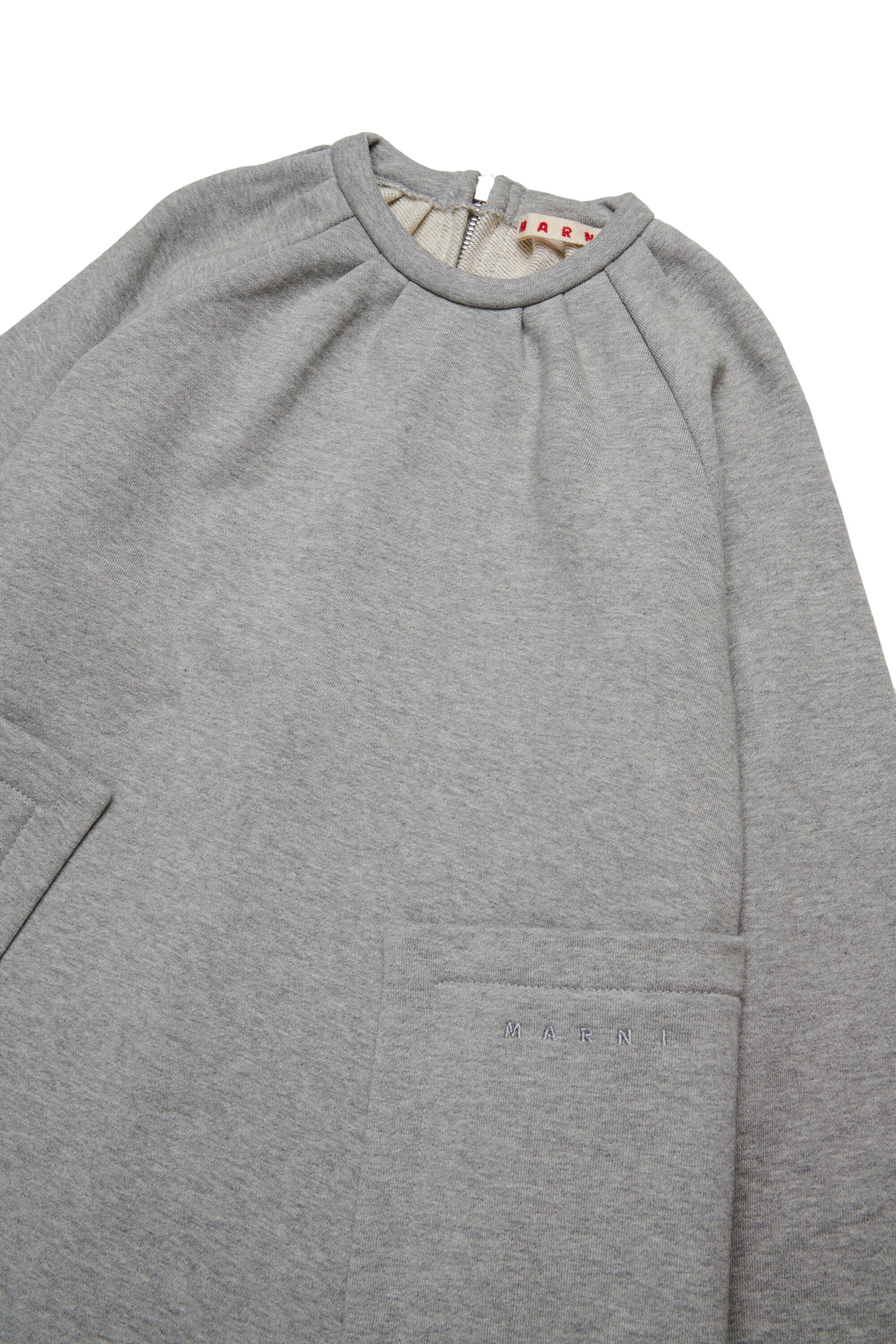 パッチポケット付きミニフリースドレス