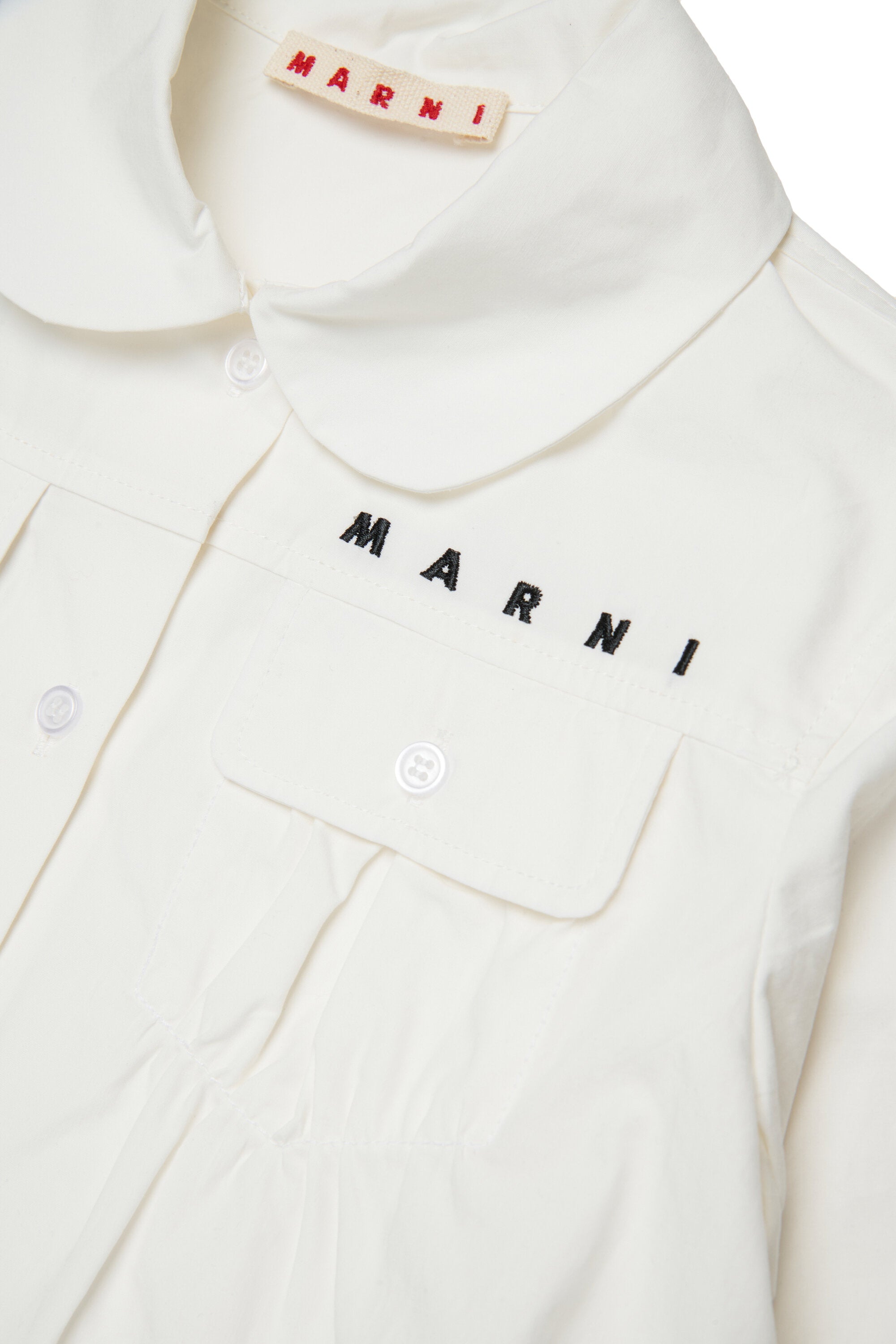 Poplin shirt with ruffles